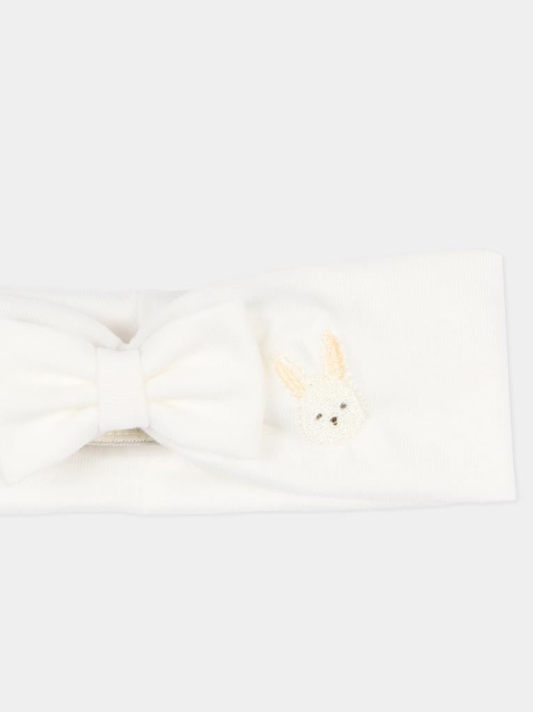 Fascia avorio per neonata con coniglietto,Le Boo Beebè,ACB022 T351 20