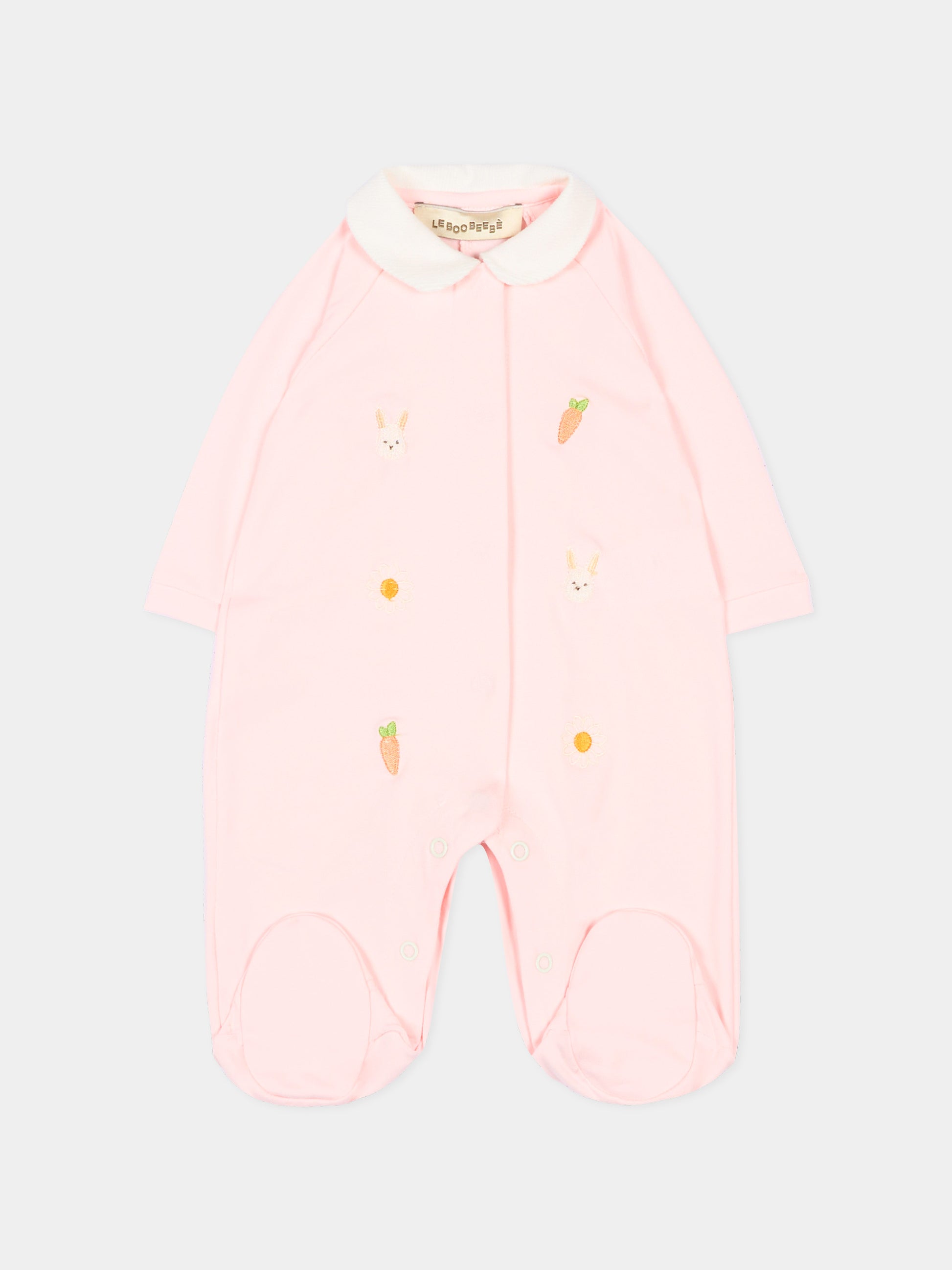 Tutina rosa per neonata con ricami,Le Boo Beebè,CB026 T351 30