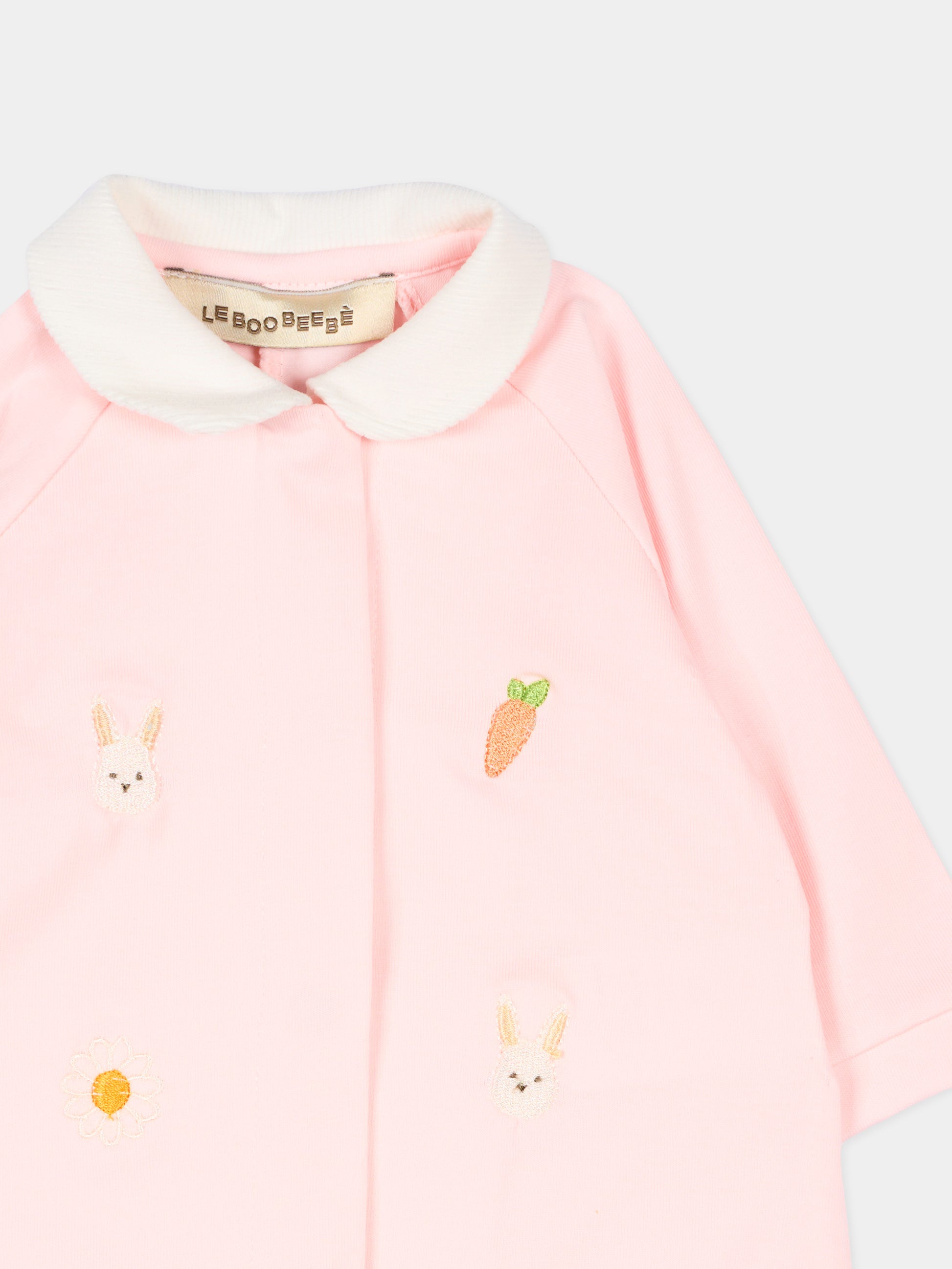 Tutina rosa per neonata con ricami,Le Boo Beebè,CB026 T351 30