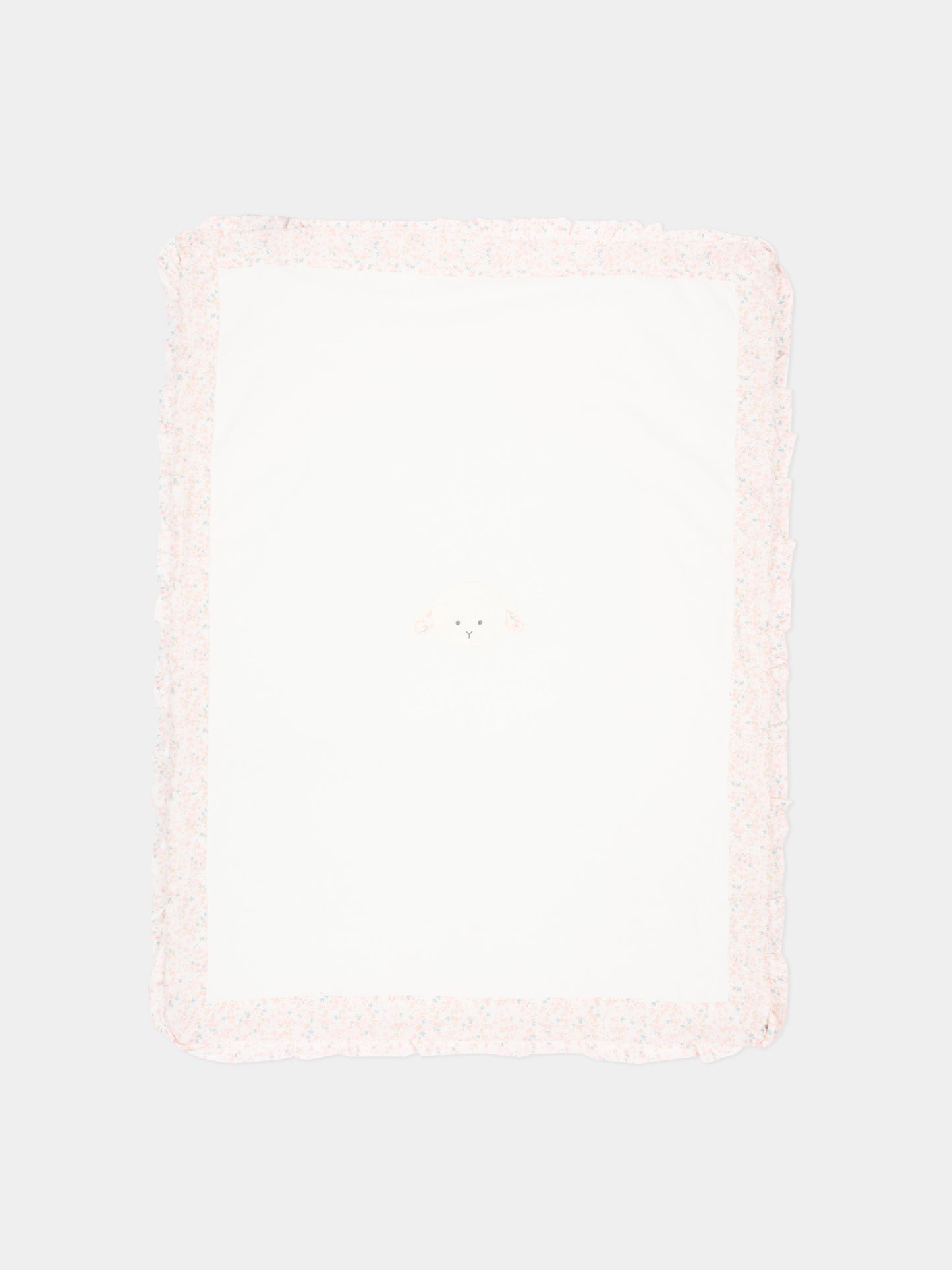 Coperta avorio per neonata con agnellino Olive