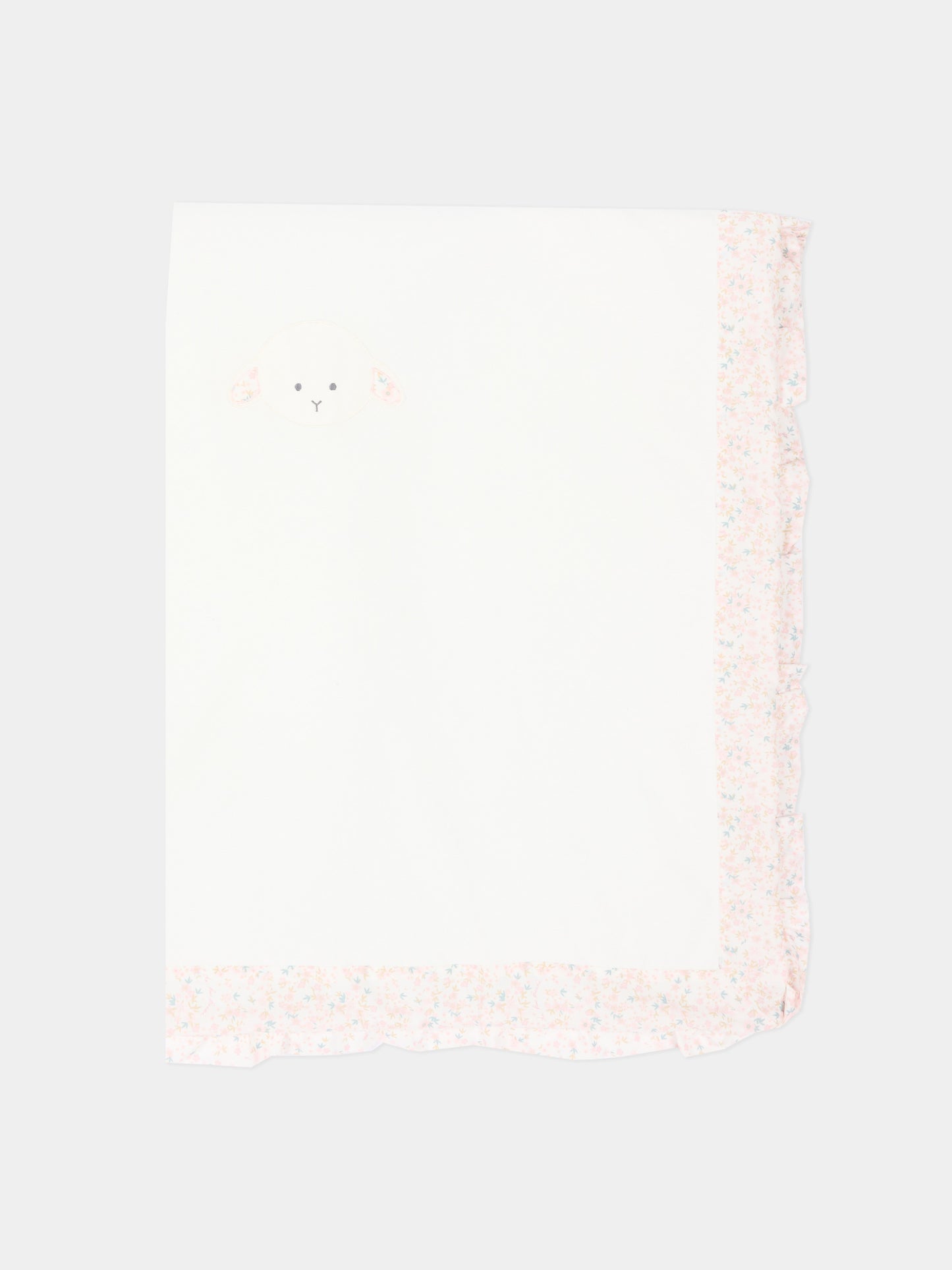 Coperta avorio per neonata con agnellino Olive