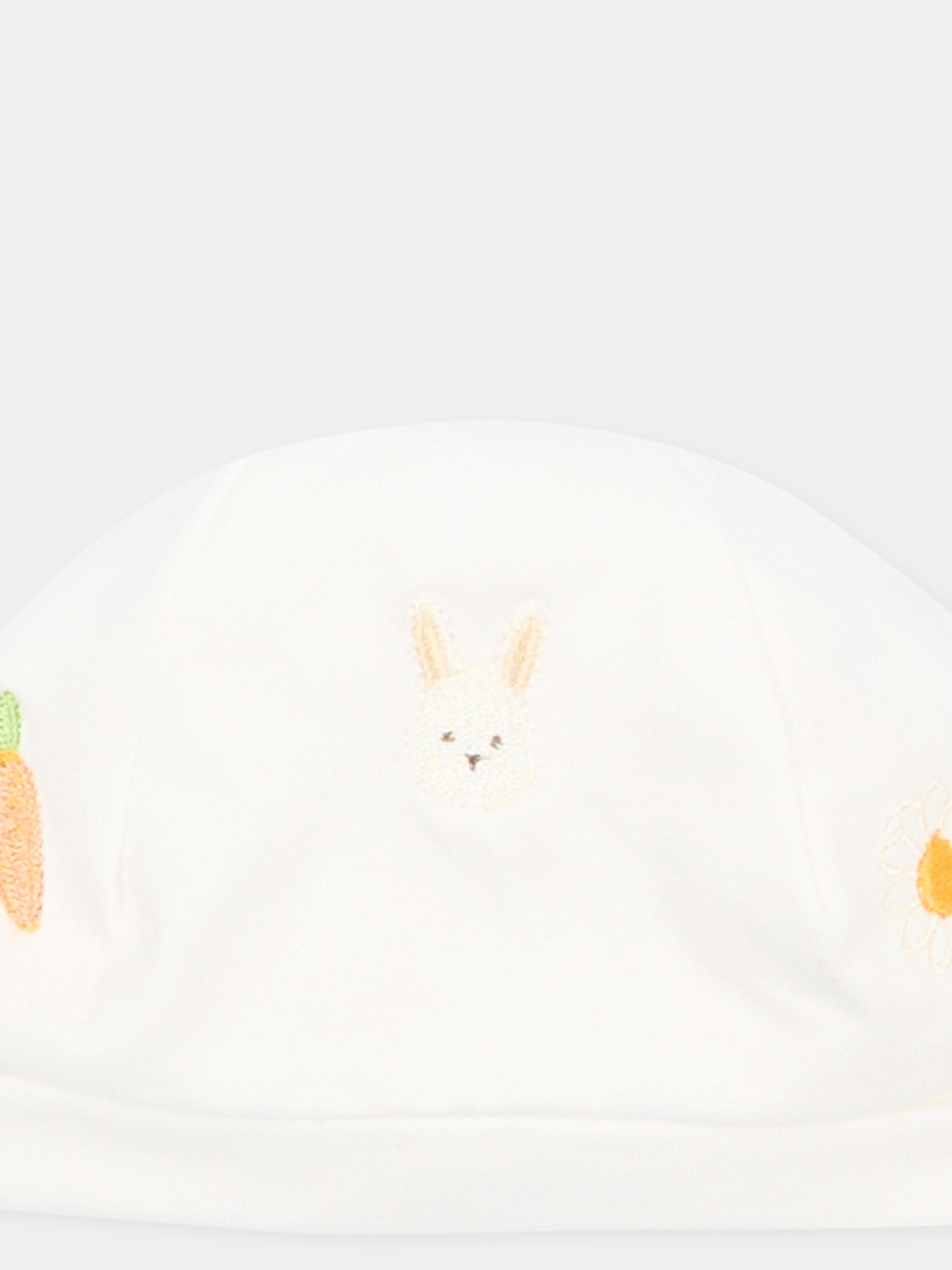 Cappellino avorio per neonati con ricami,Le Boo Beebè,CCB022 T351 20