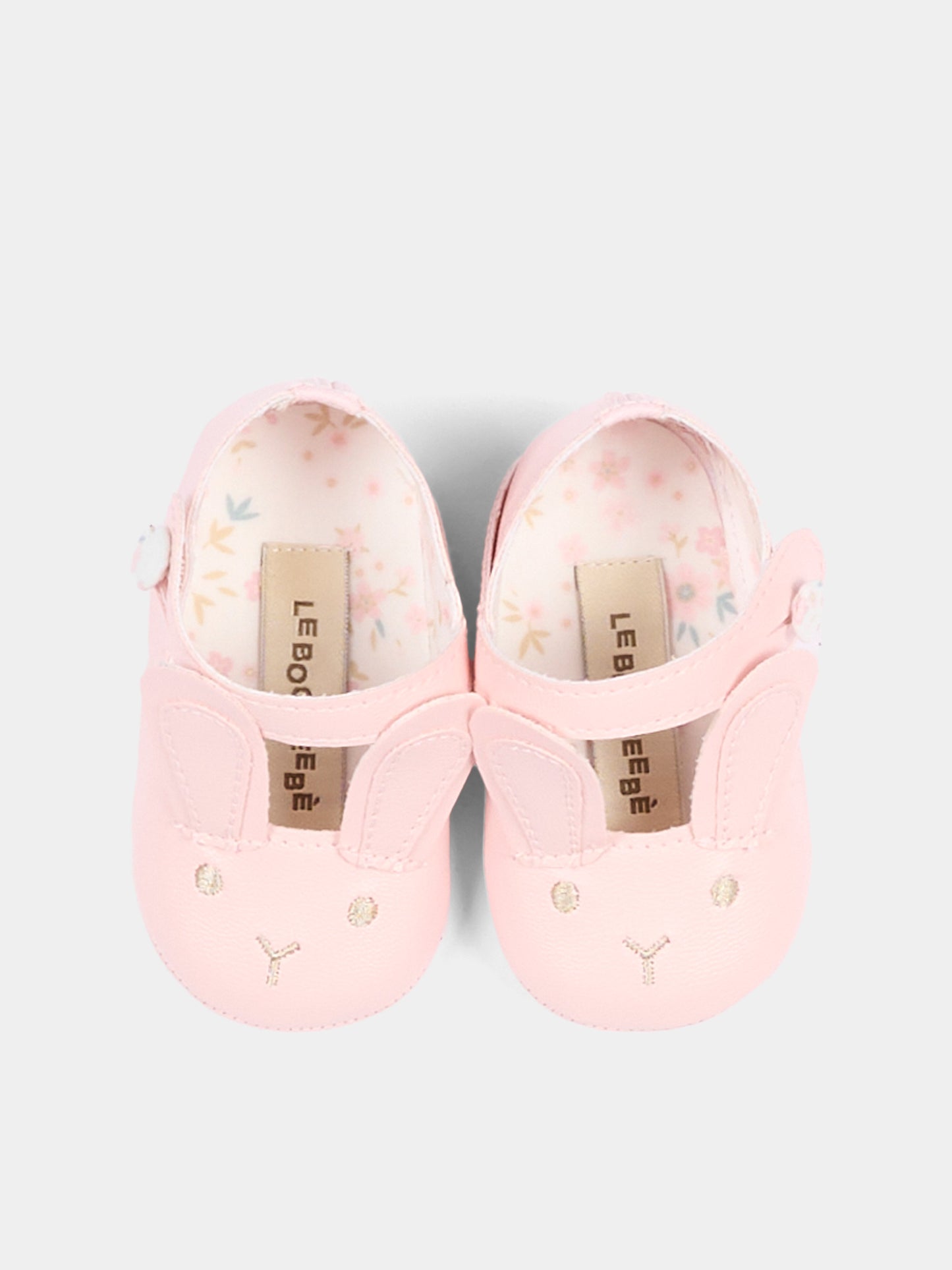 Ballerine rosa per neonata con coniglio