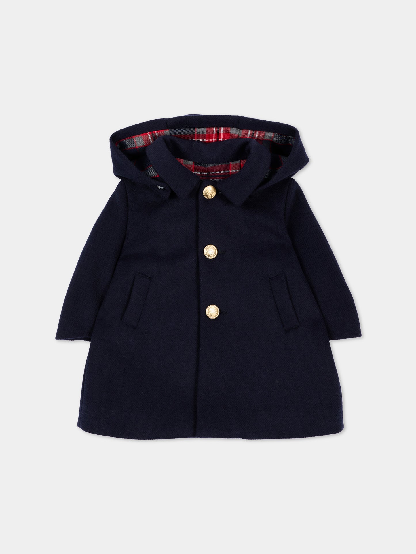 Cappotto blu per neonato con cappuccio,Colorichiari,MN118827 3030 60