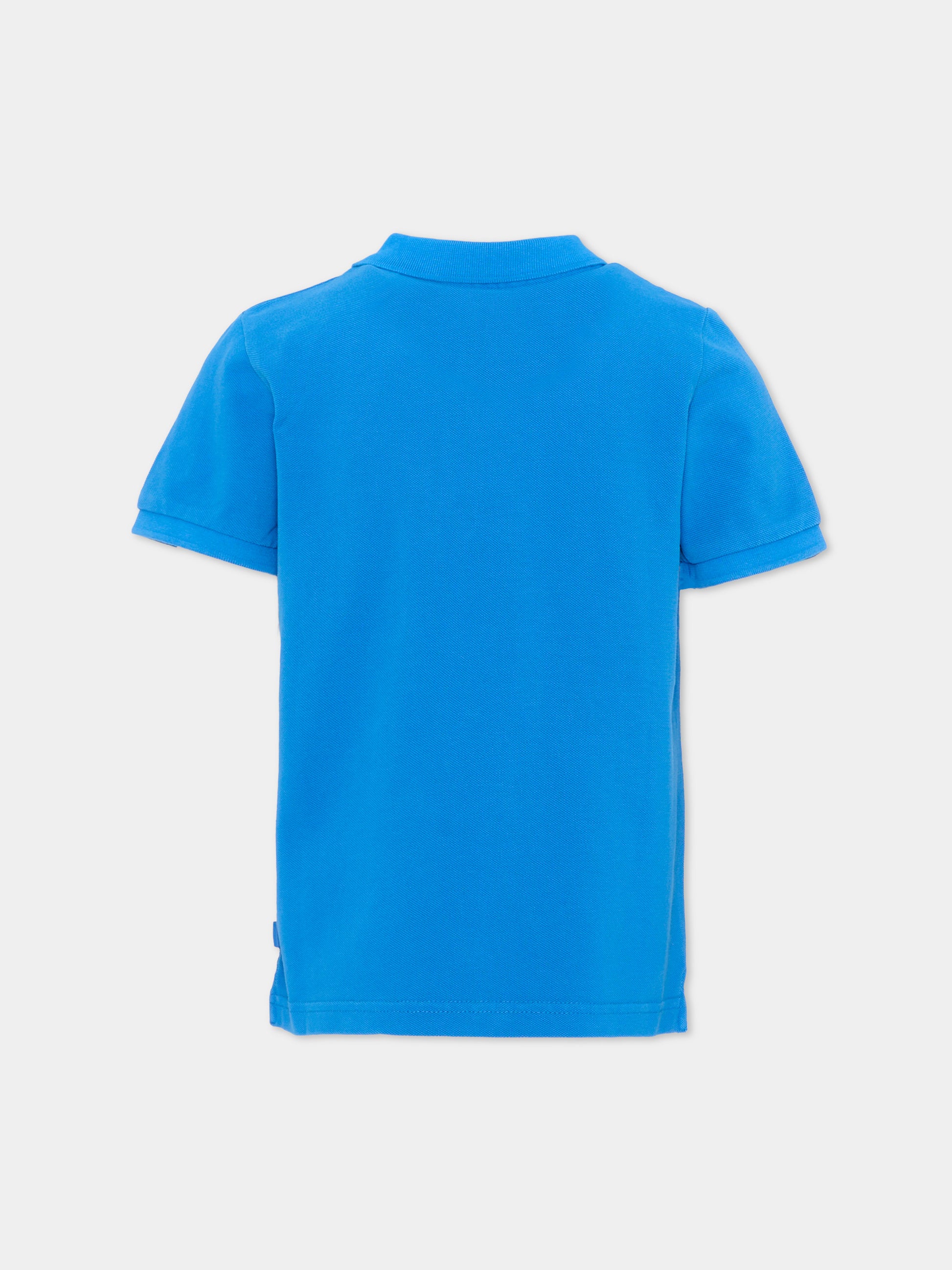 Polo azzurra per bambino con logo,Scotch&soda,184449 410