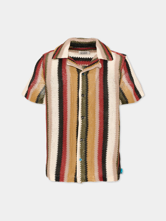 Camicia multicolor per bambino a righe,Scotch&soda,181969 260
