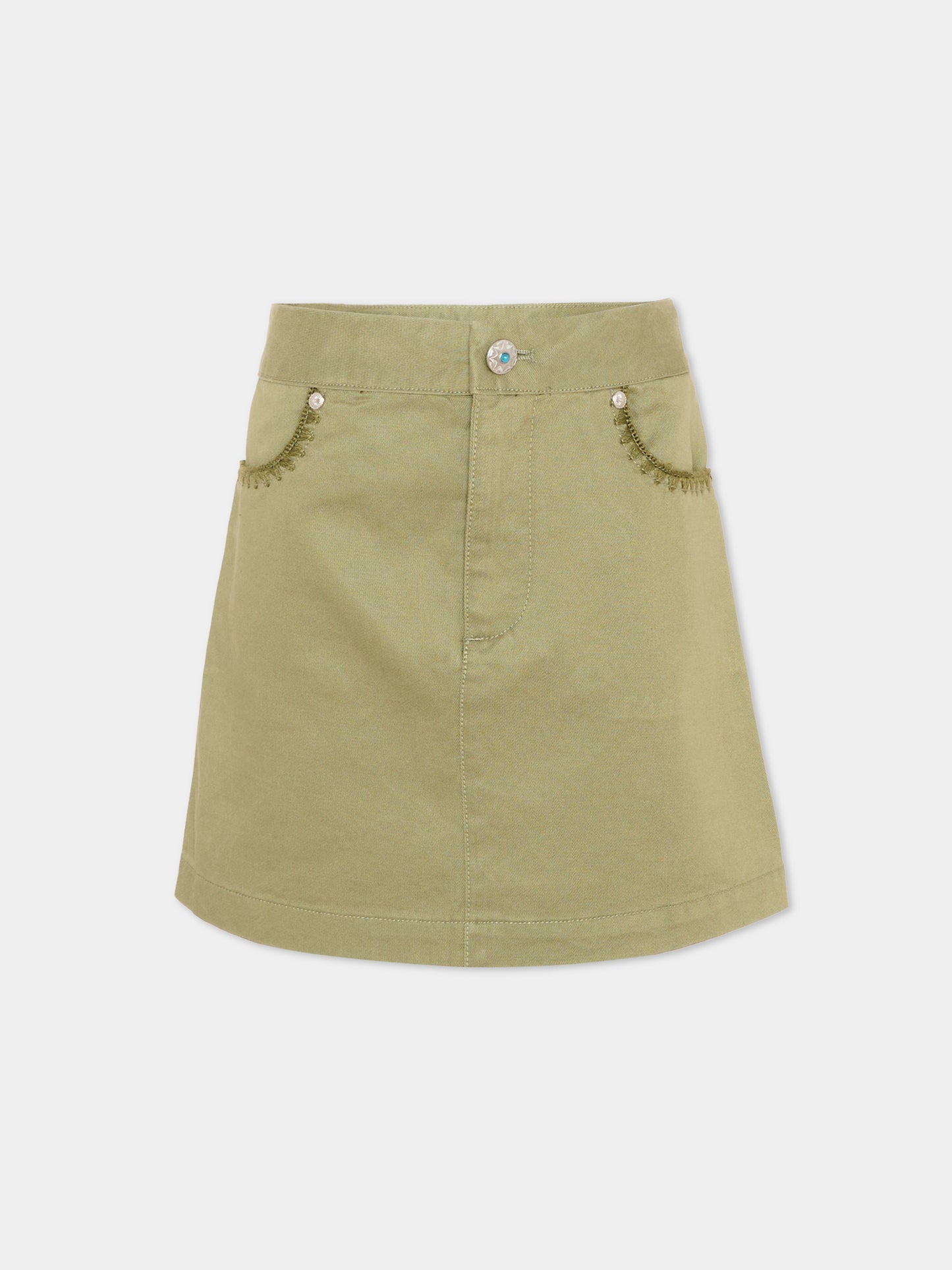 Gonna verde per bambina con tasche,Scotch&soda,182038 300