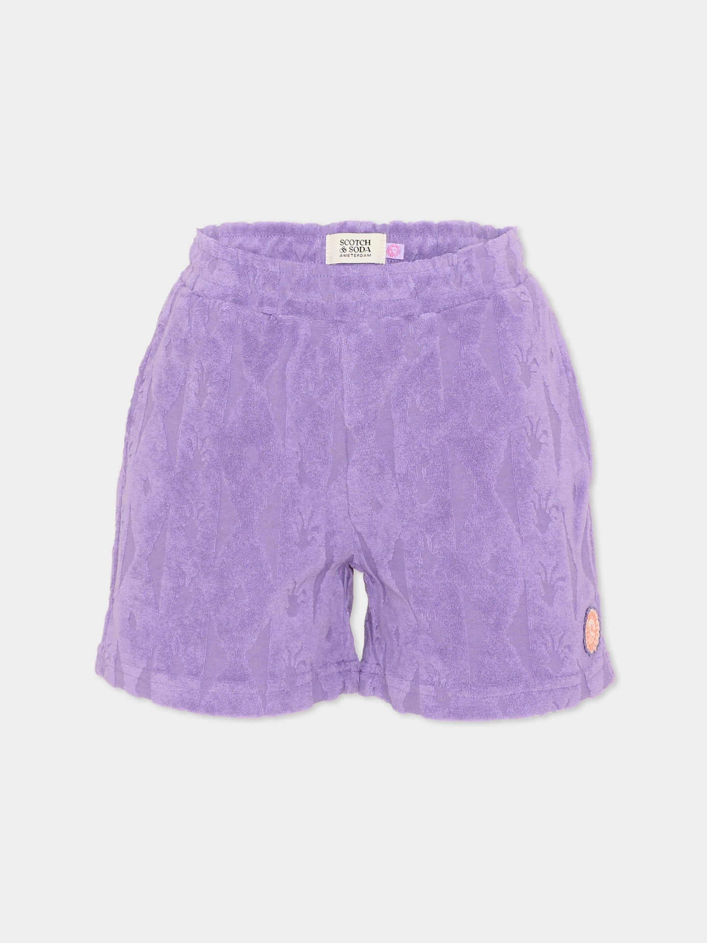 Shorts viola in spugna per bambina,Scotch&soda,182054 650