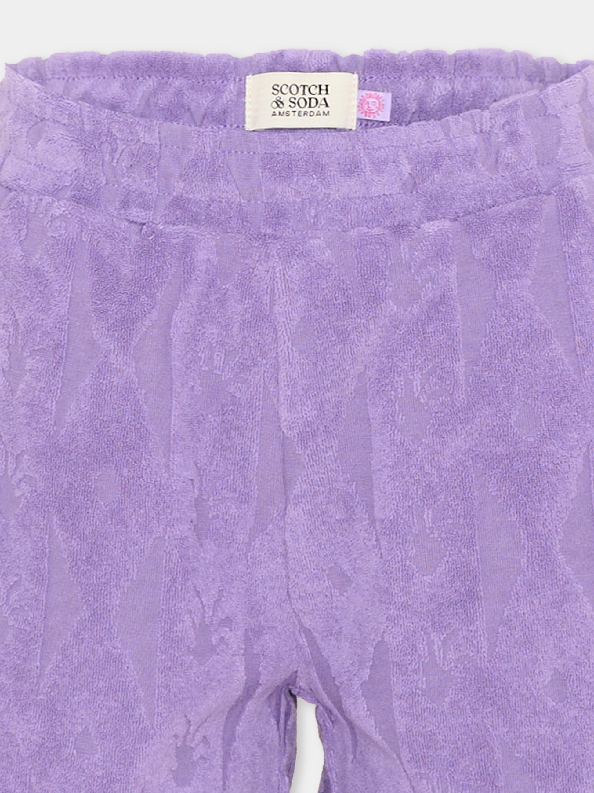 Shorts viola in spugna per bambina,Scotch&soda,182054 650