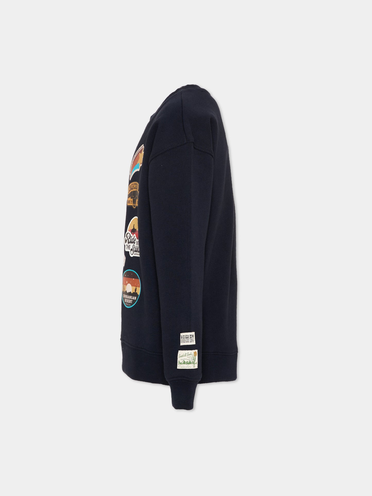 Felpa blu per bambino con patch,Scotch&soda,183025 401