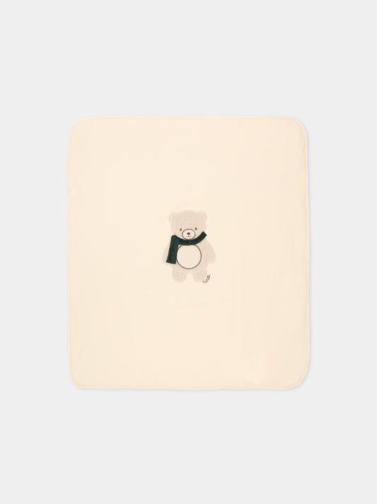 Coperta beige per neonati con orsetto,Nanán,I26170BE