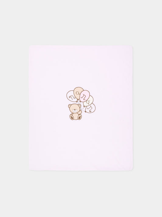 Coperta rosa per neonata con orsetto,Nanán,I26005R