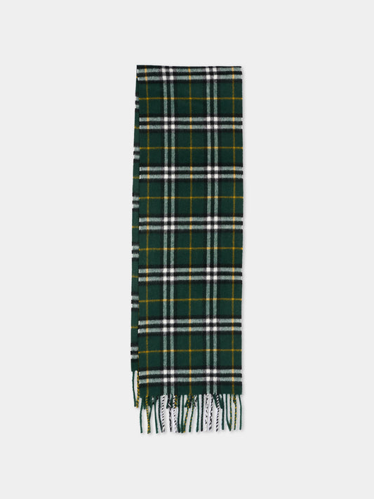 Sciarpa verde per bambini con Check Vintage,Burberry Kids,8132639 A9545