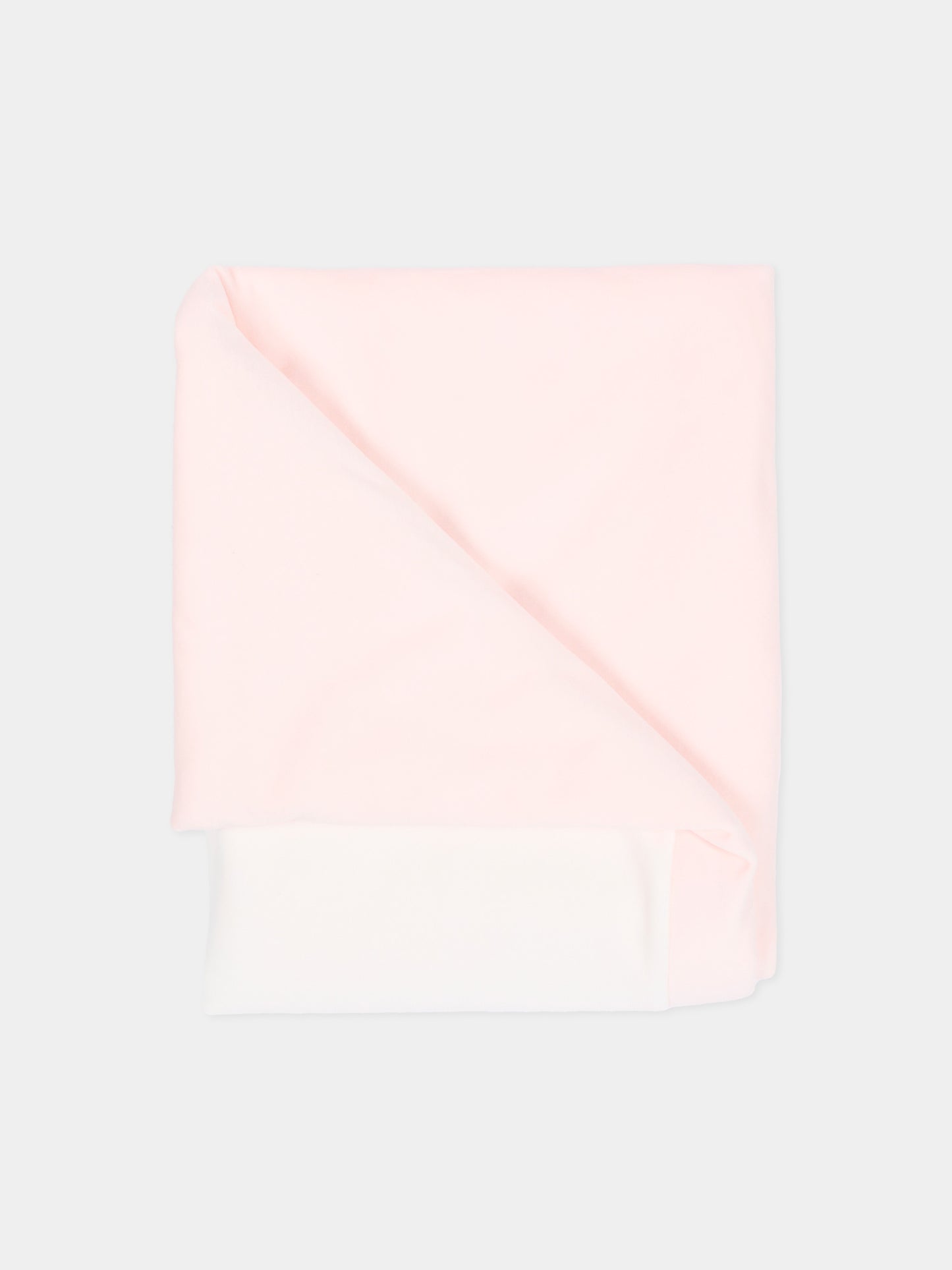 Coperta rosa per neonata con logo,Little Bear,4052 LATTE/ROSA