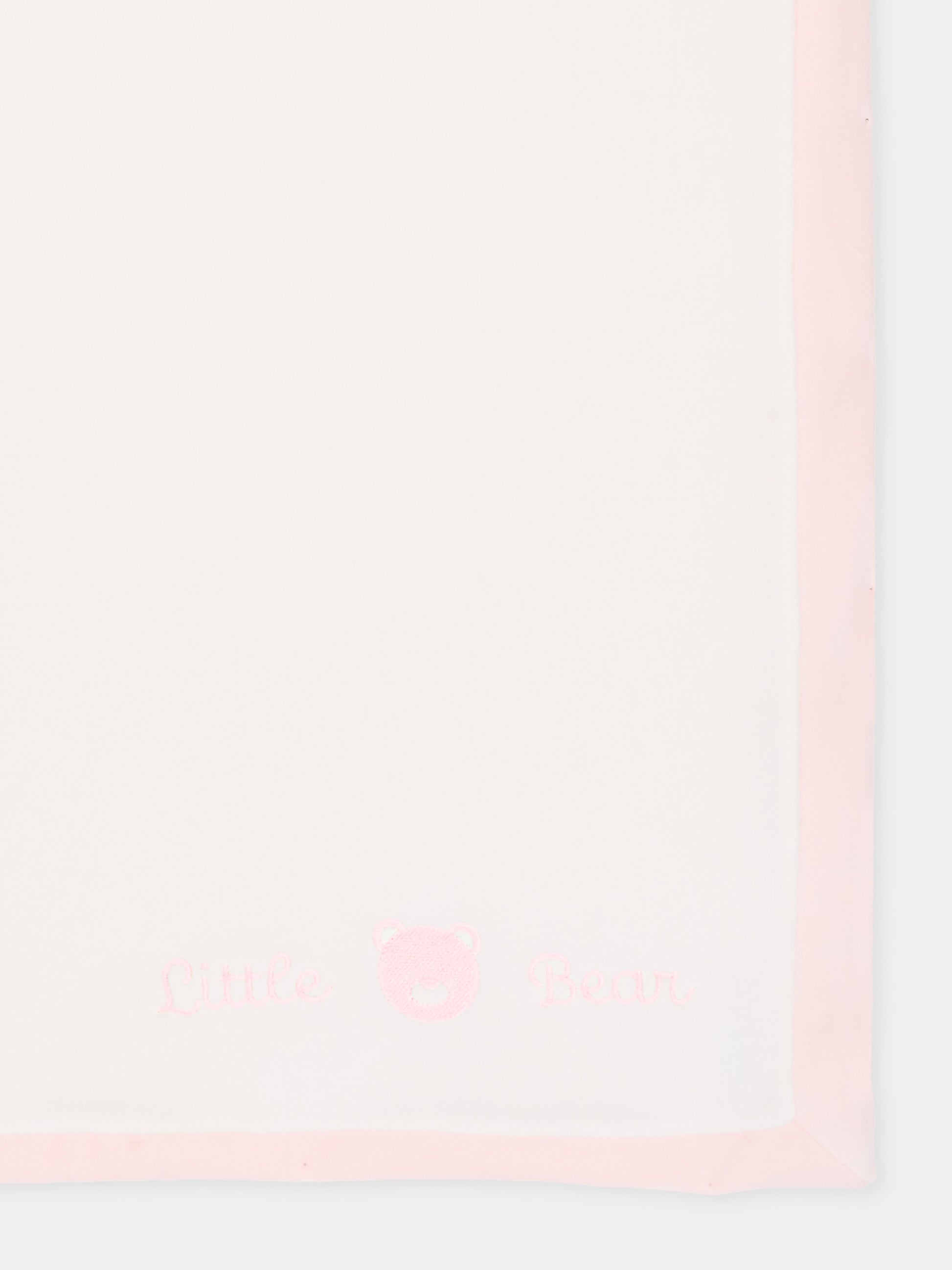 Coperta rosa per neonata con logo,Little Bear,4052 LATTE/ROSA