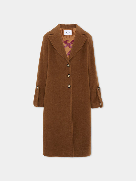 Cappotto marrone per bambina,Msgm Kids,F5MSJGCO114 MS046