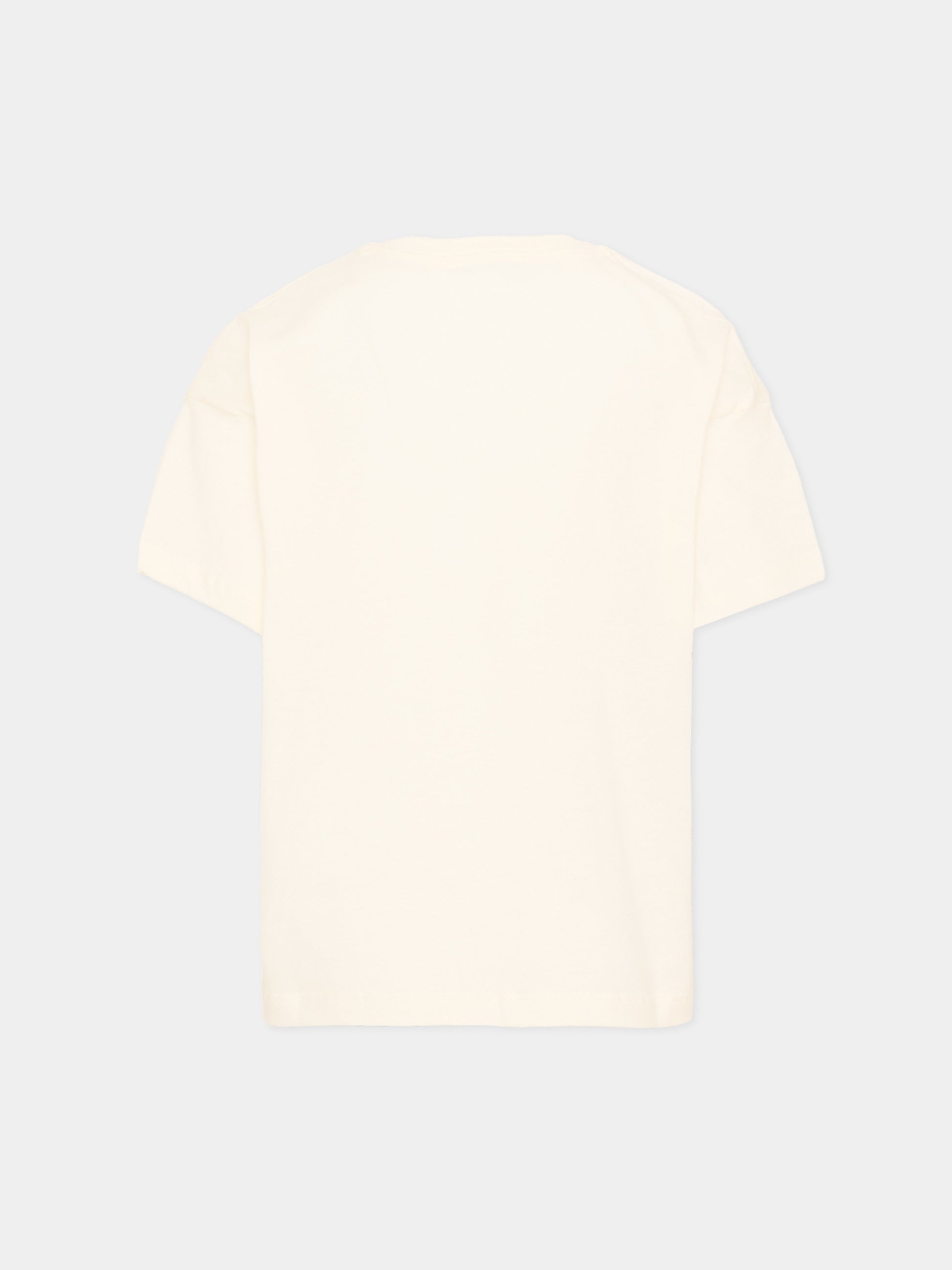 T-Shirt avorio per bambina con logo,Msgm Kids,F5MSJGTH153 013