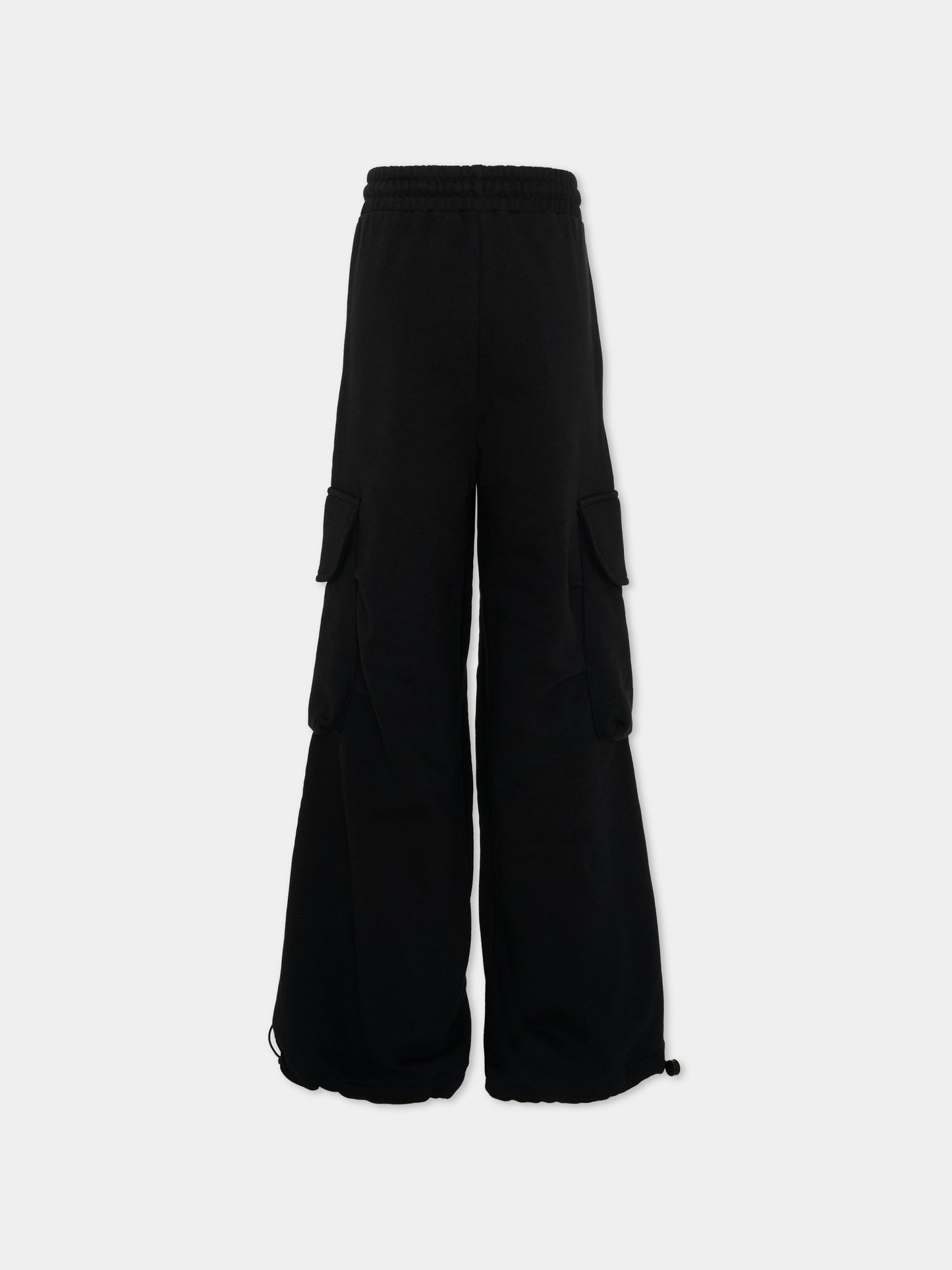 Pantaloni neri per bambina cargo,Msgm Kids,F5MSJUFP025 110