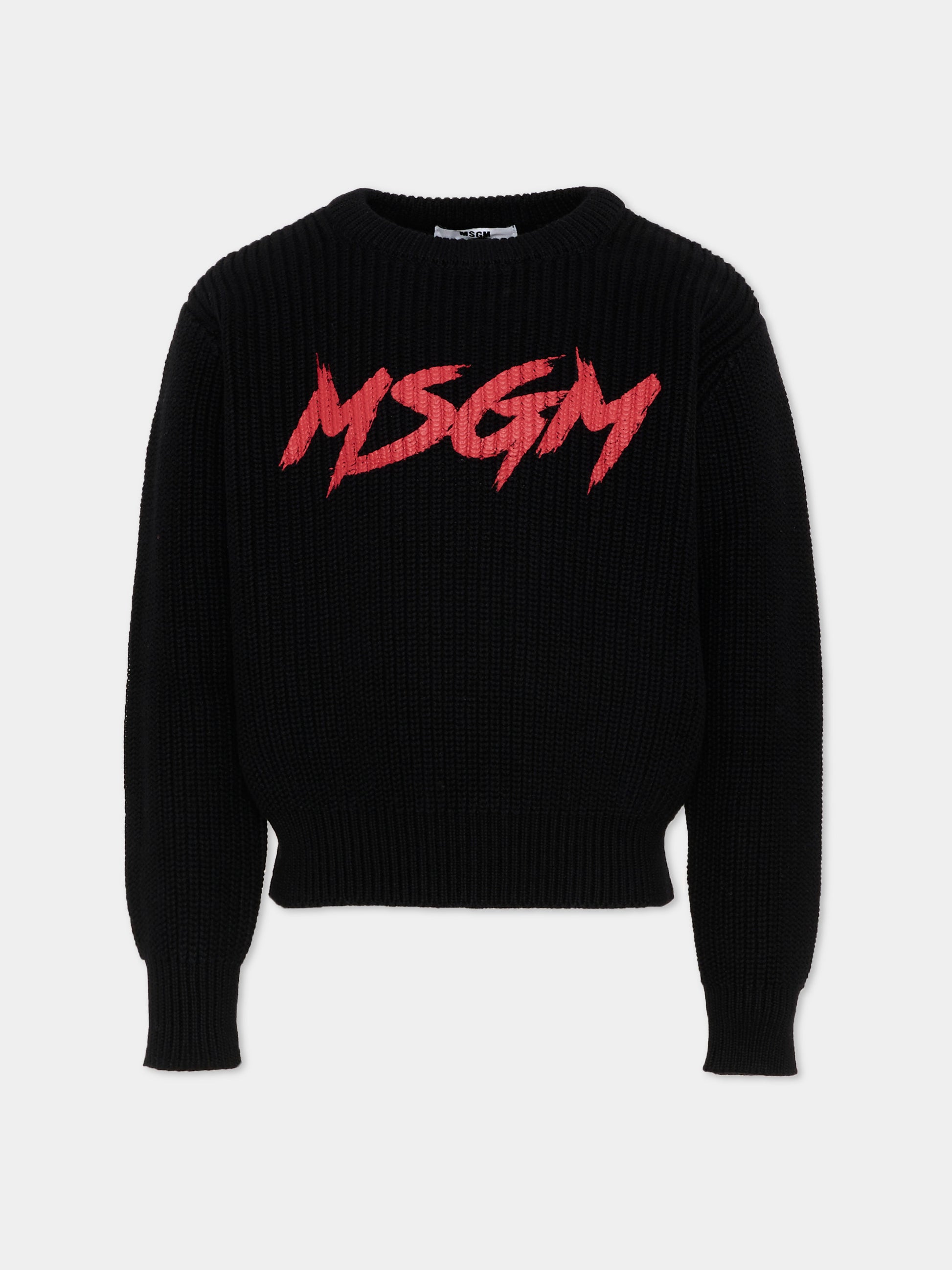 Maglione nero per bambino con logo,Msgm Kids,F5MSJUJP090 110
