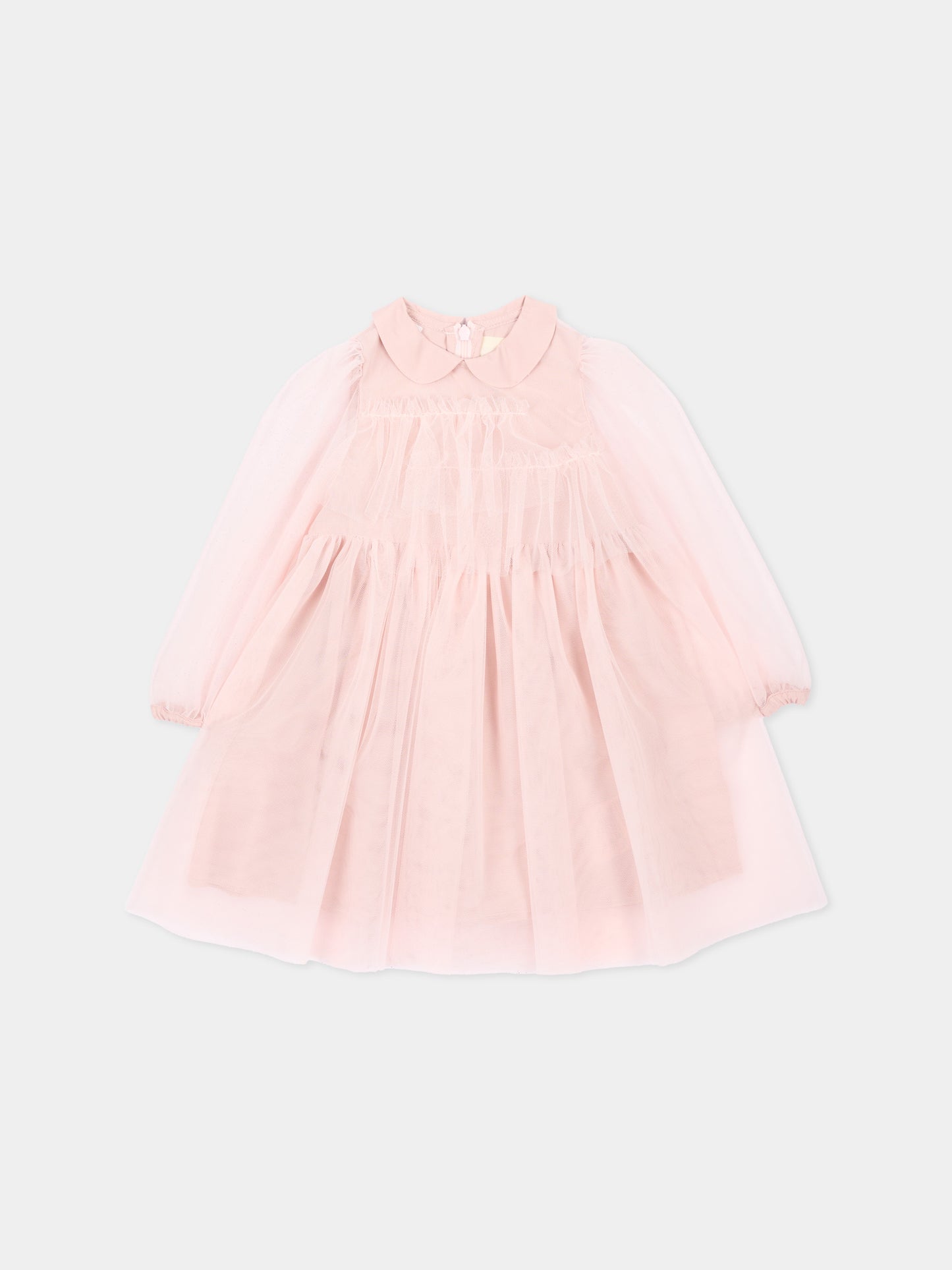 Abito elegante rosa per neonata in tulle,Simonetta,SZ1020 T0002 501