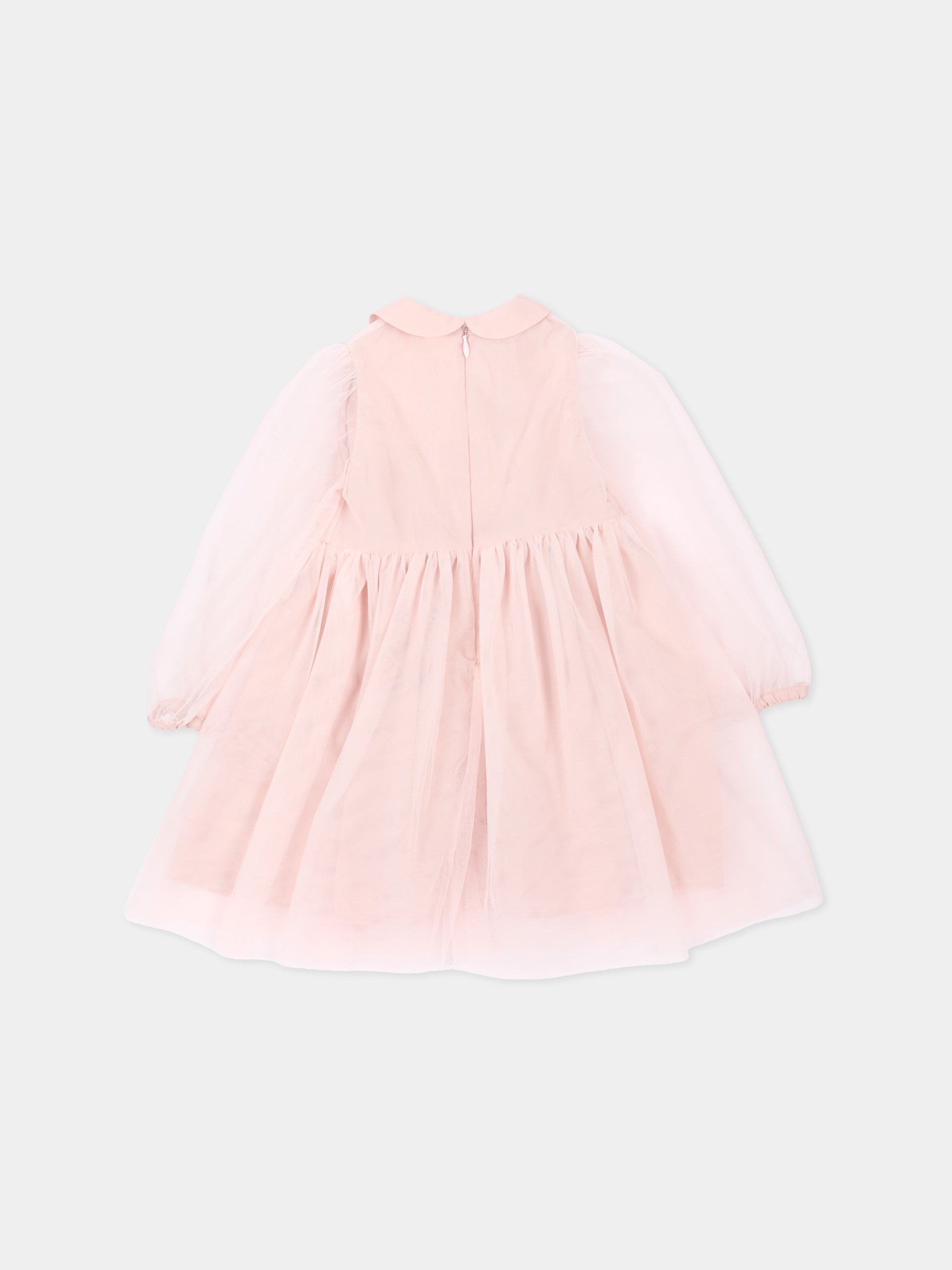 Abito elegante rosa per neonata in tulle,Simonetta,SZ1020 T0002 501