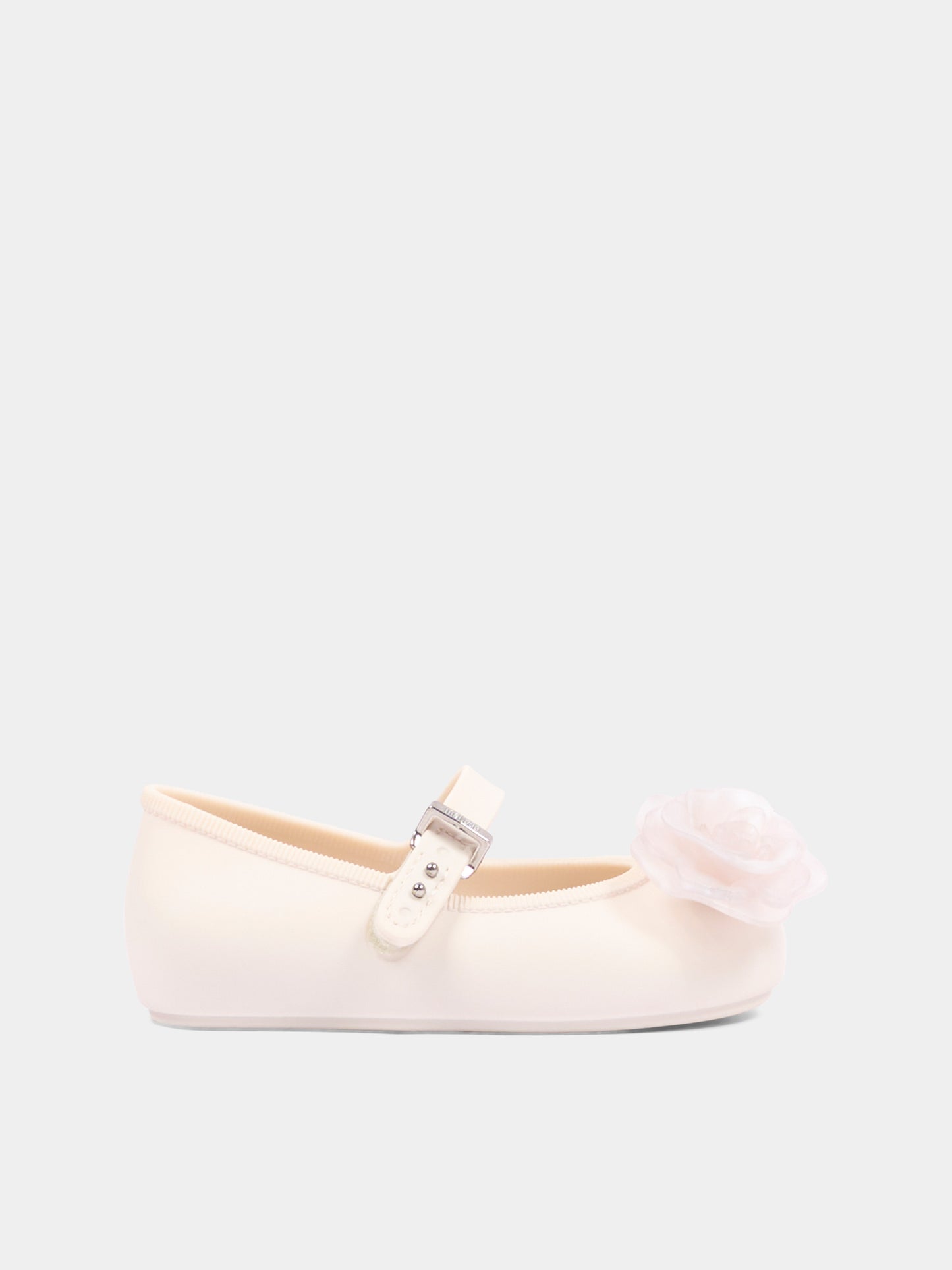 Ballerine beige per bambina con fiore,Mini Melissa,S-37823-BO979