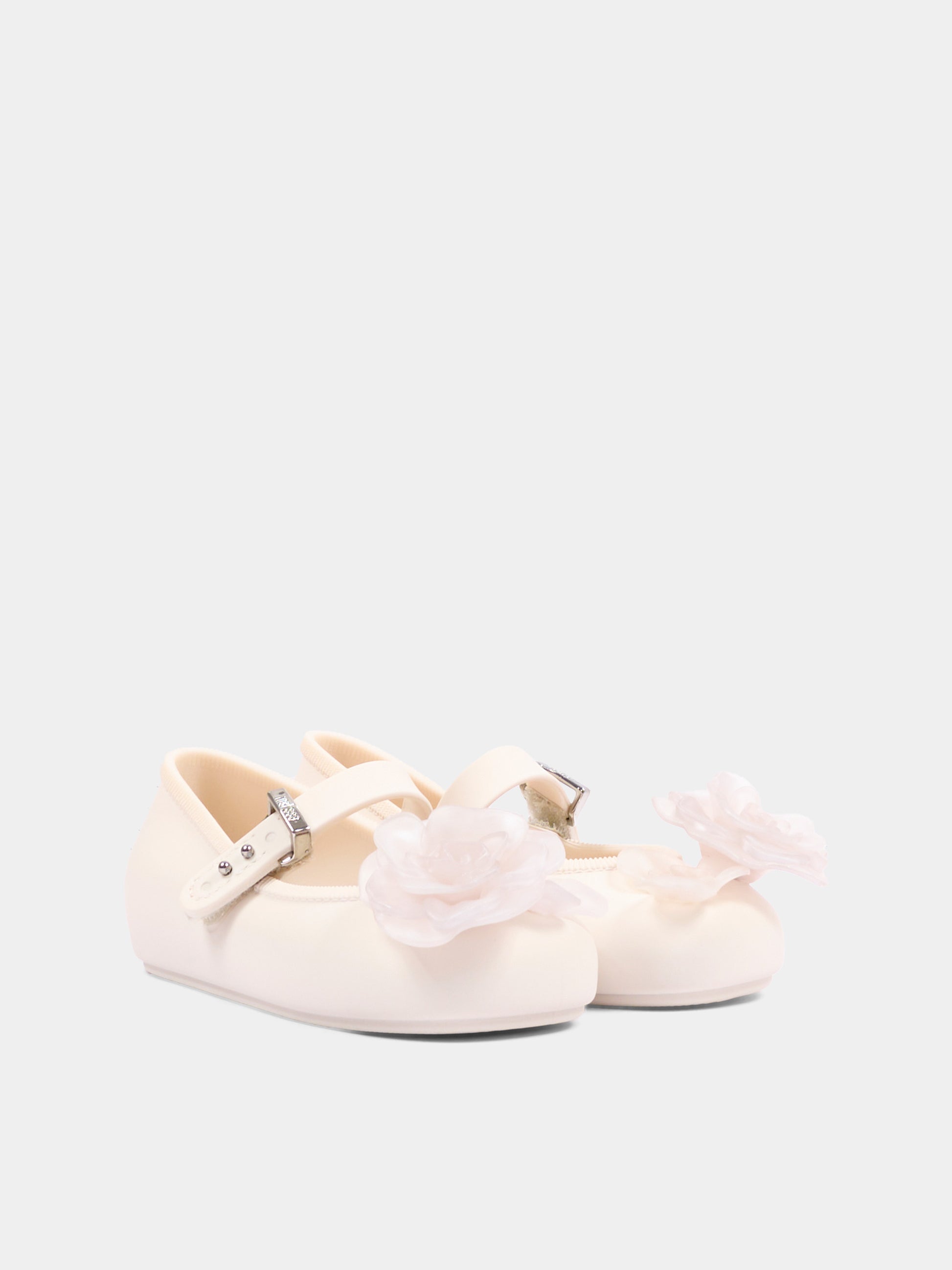 Ballerine beige per bambina con fiore,Mini Melissa,S-37823-BO979