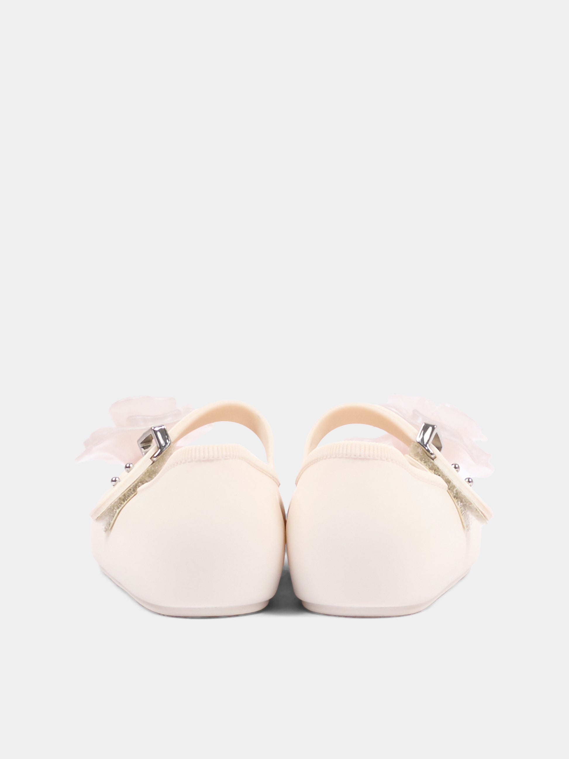 Ballerine beige per bambina con fiore,Mini Melissa,S-37823-BO979