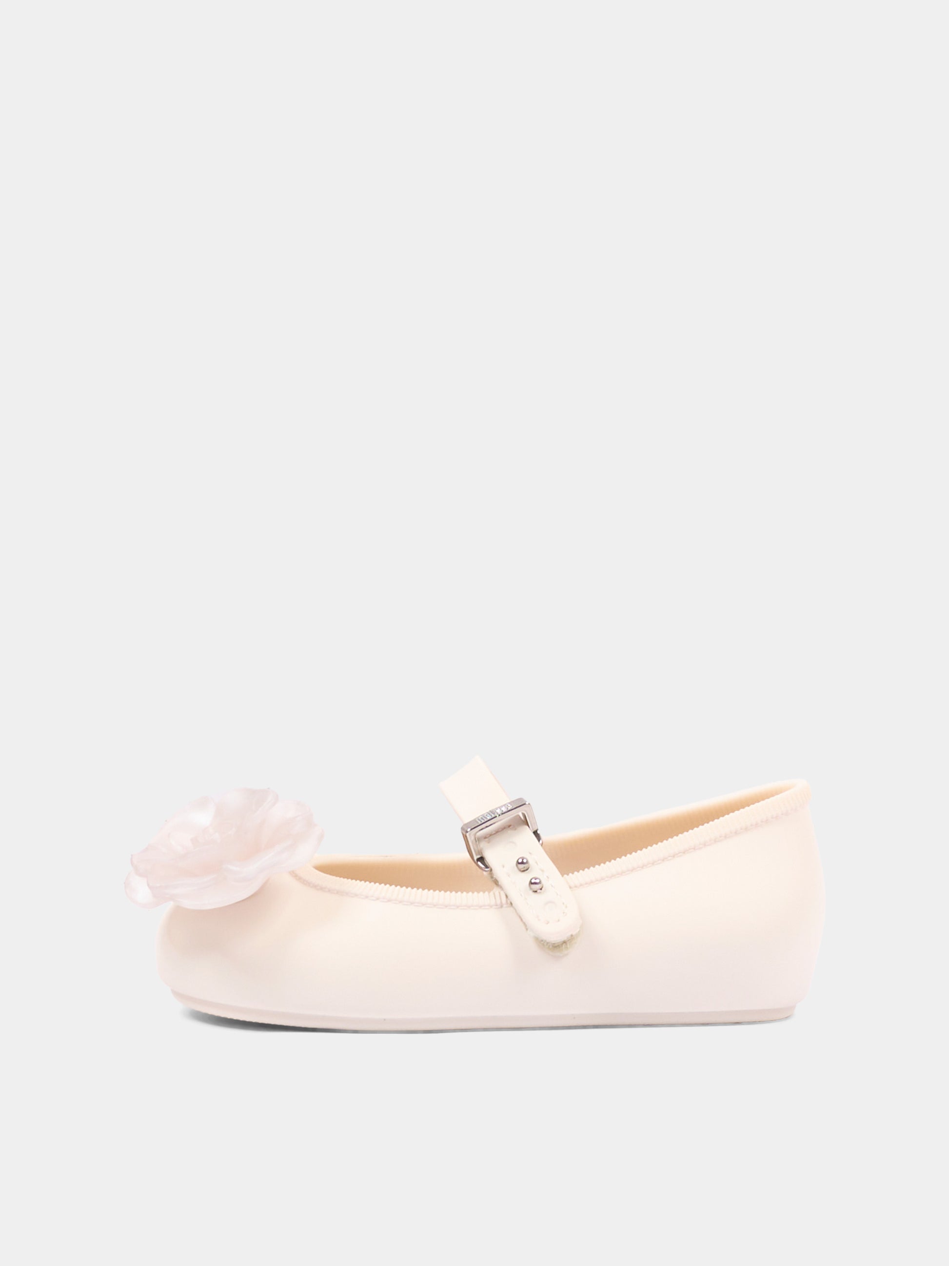 Ballerine beige per bambina con fiore,Mini Melissa,S-37823-BO979