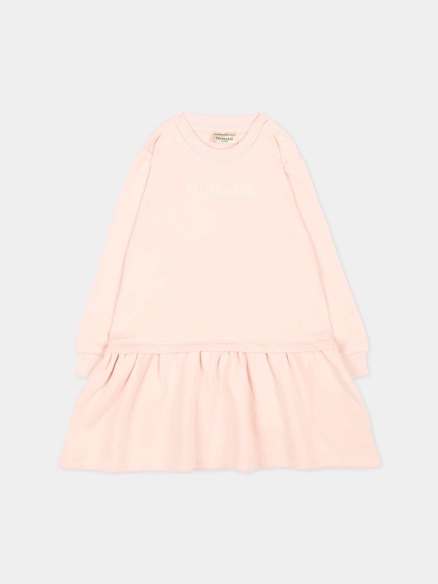 Vestito rosa per neonata con logo,Trussardi Junior,TIA26026VE BLUSH BLUSH