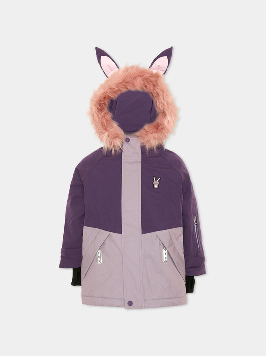 Piumino da neve viola Hop The Bunny per bambina,Roarsome,HOP THE BUNNY SKI JACKET