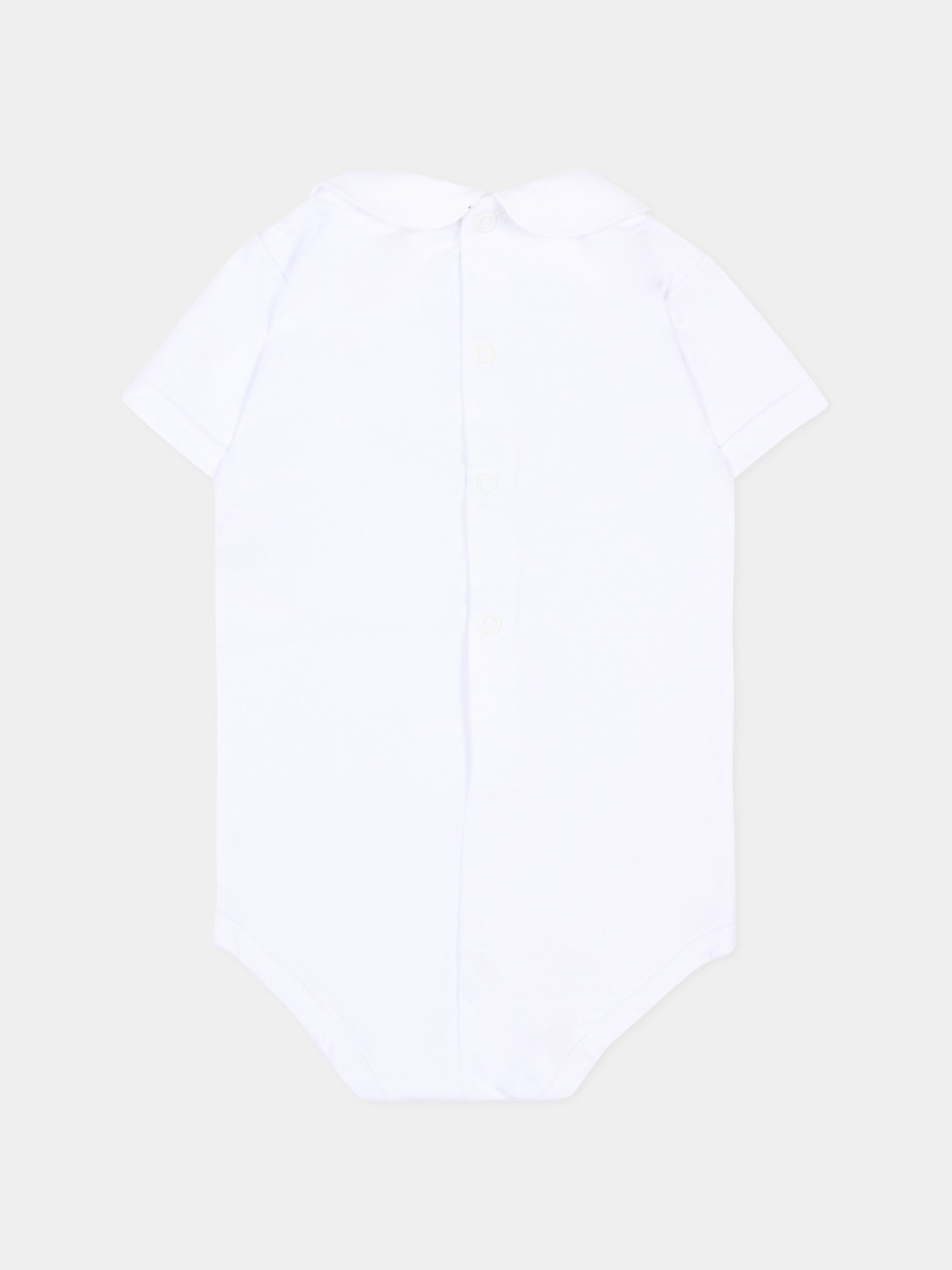 Body bianco per neonata con colletto,Little Bear,8020 BCO/ROSA