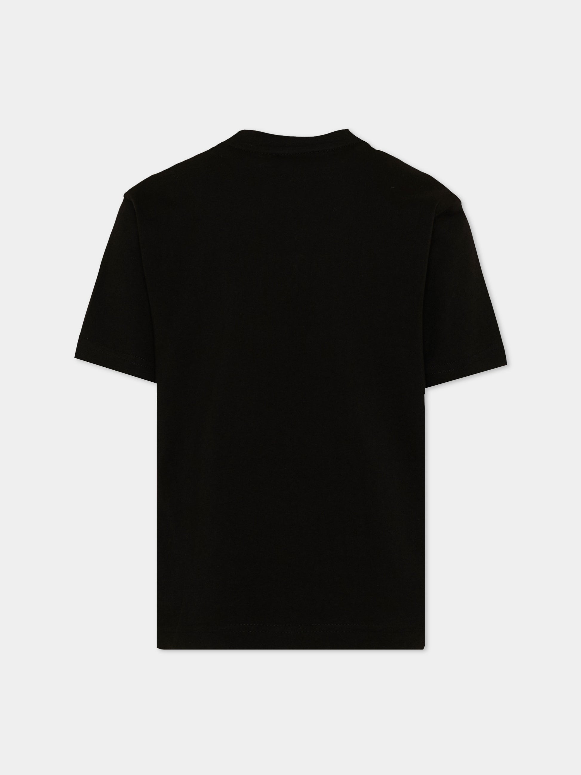 T-Shirt nera con logo per bambino,Diesel,J02587 0GRAI K900