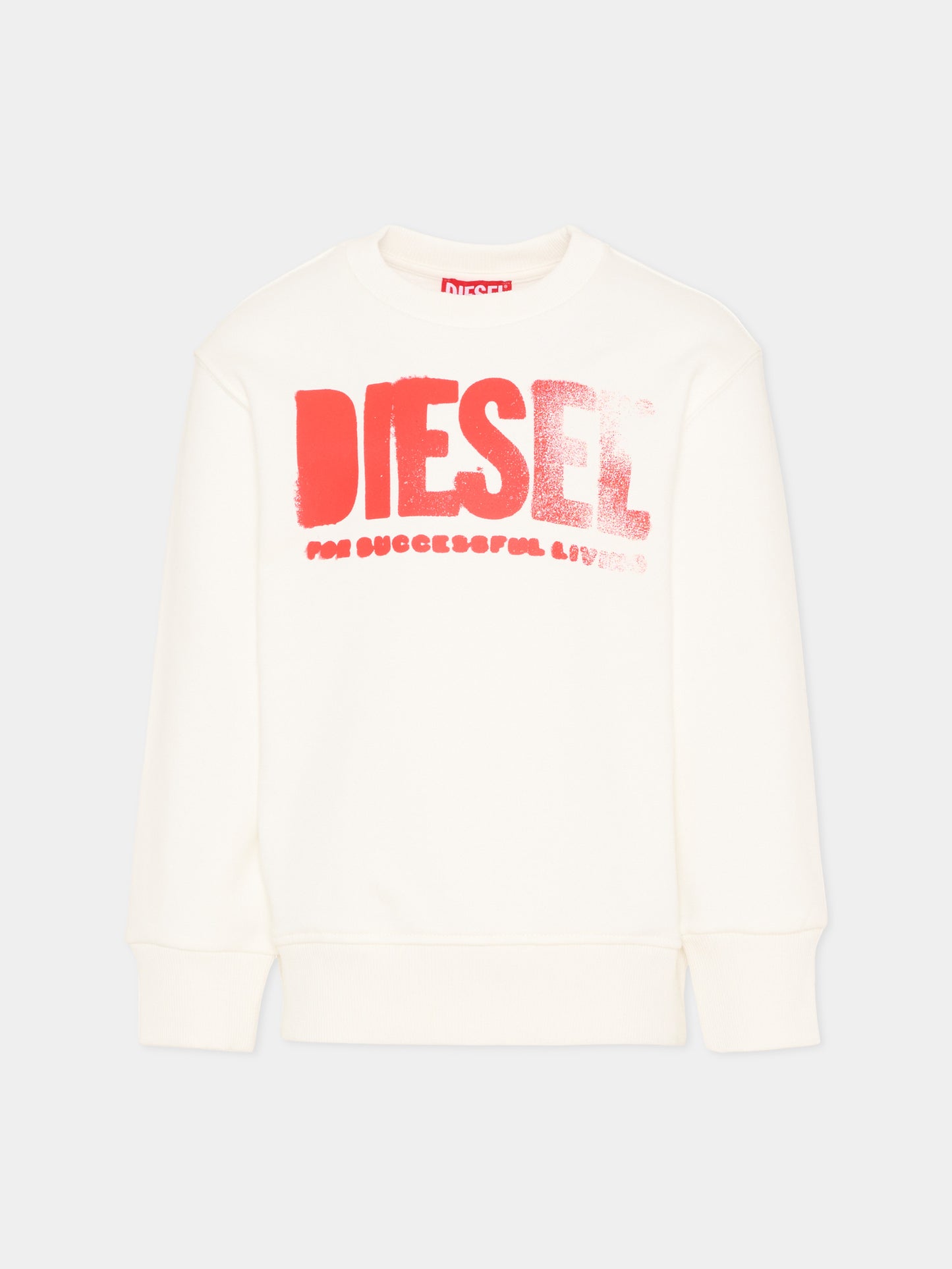 Felpa bianca Diesel per bambino con logo,Diesel,J02619 0GEAD K141
