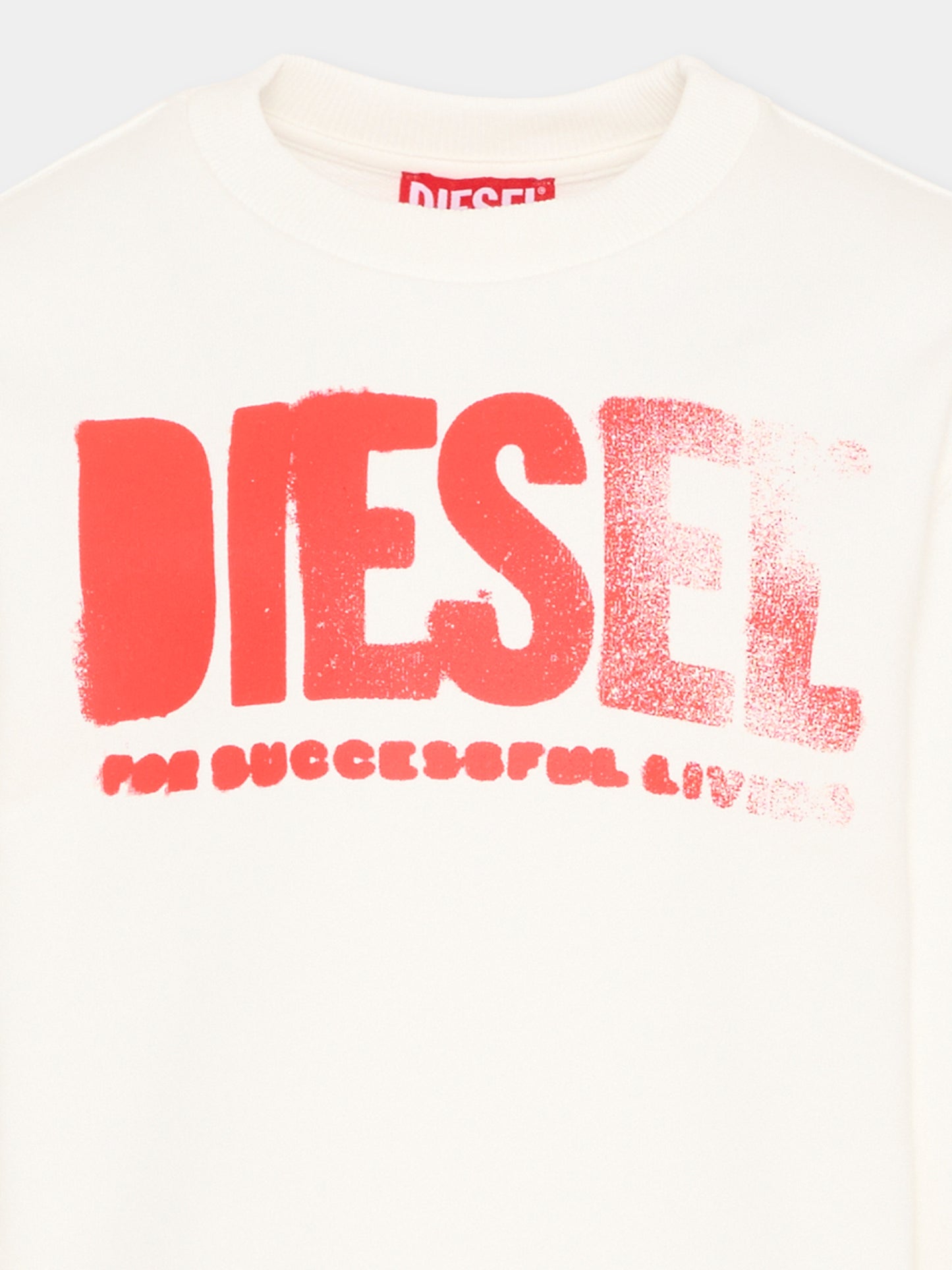 Felpa bianca Diesel per bambino con logo,Diesel,J02619 0GEAD K141