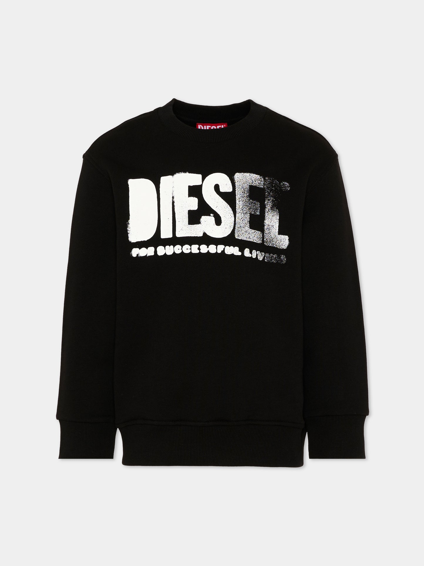 Felpa nera Diesel per bambino con logo,Diesel,J02619 0GEAD K900