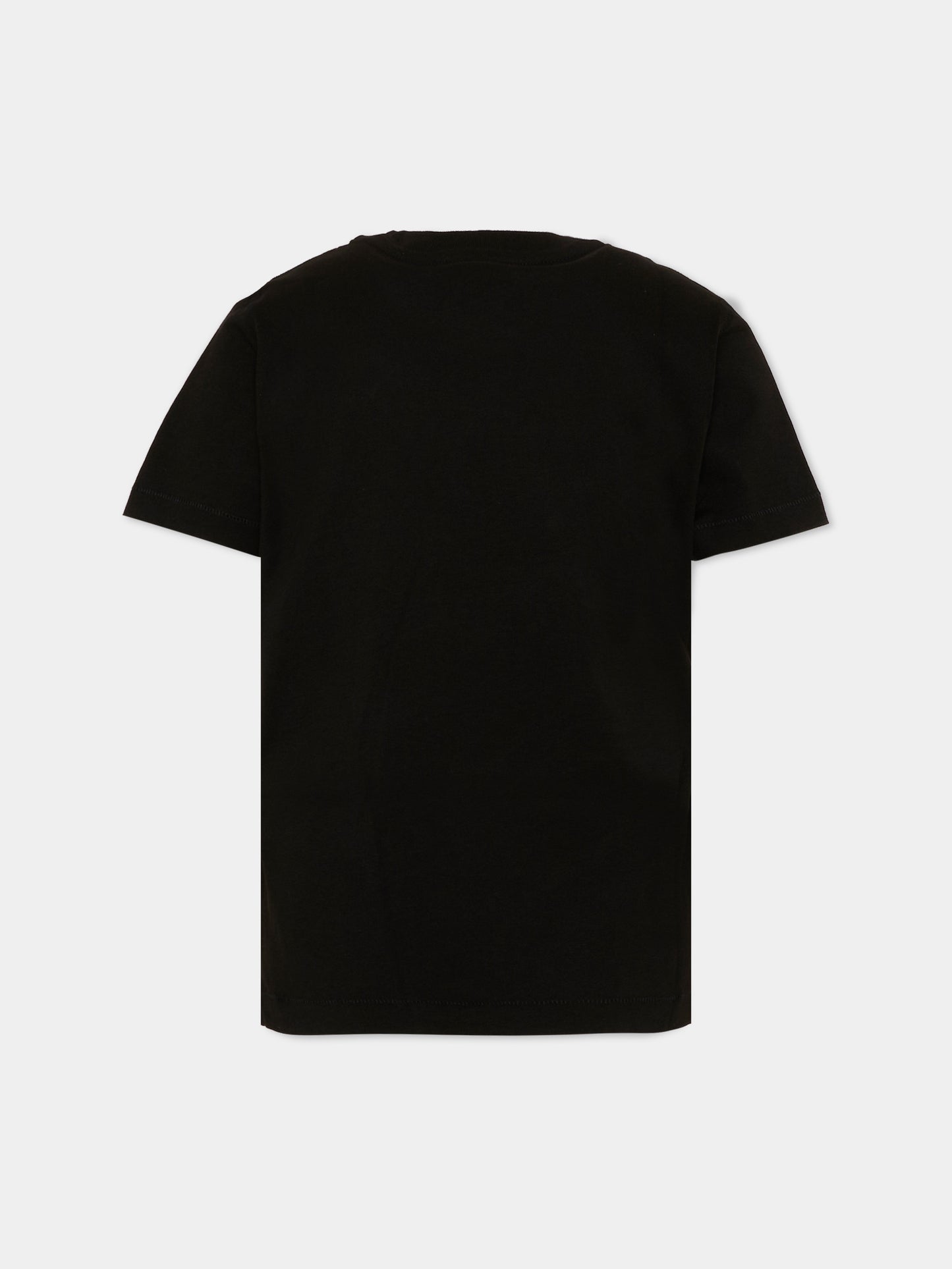 T-Shirt nera per bambini logo,Diesel,J02865 KYA1M K900