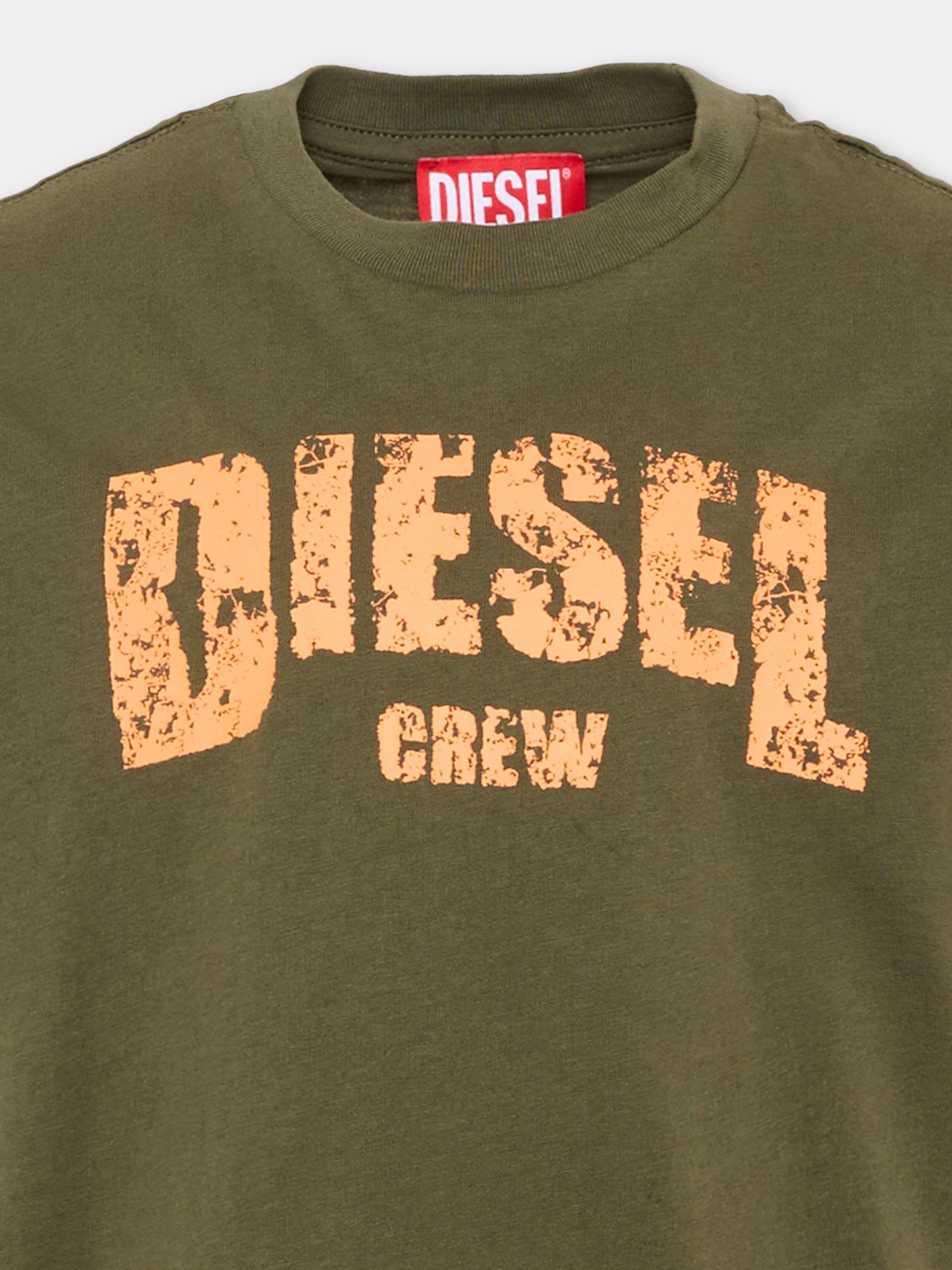 T-Shirt verde per bambini,Diesel,J02868 KYA1M K511
