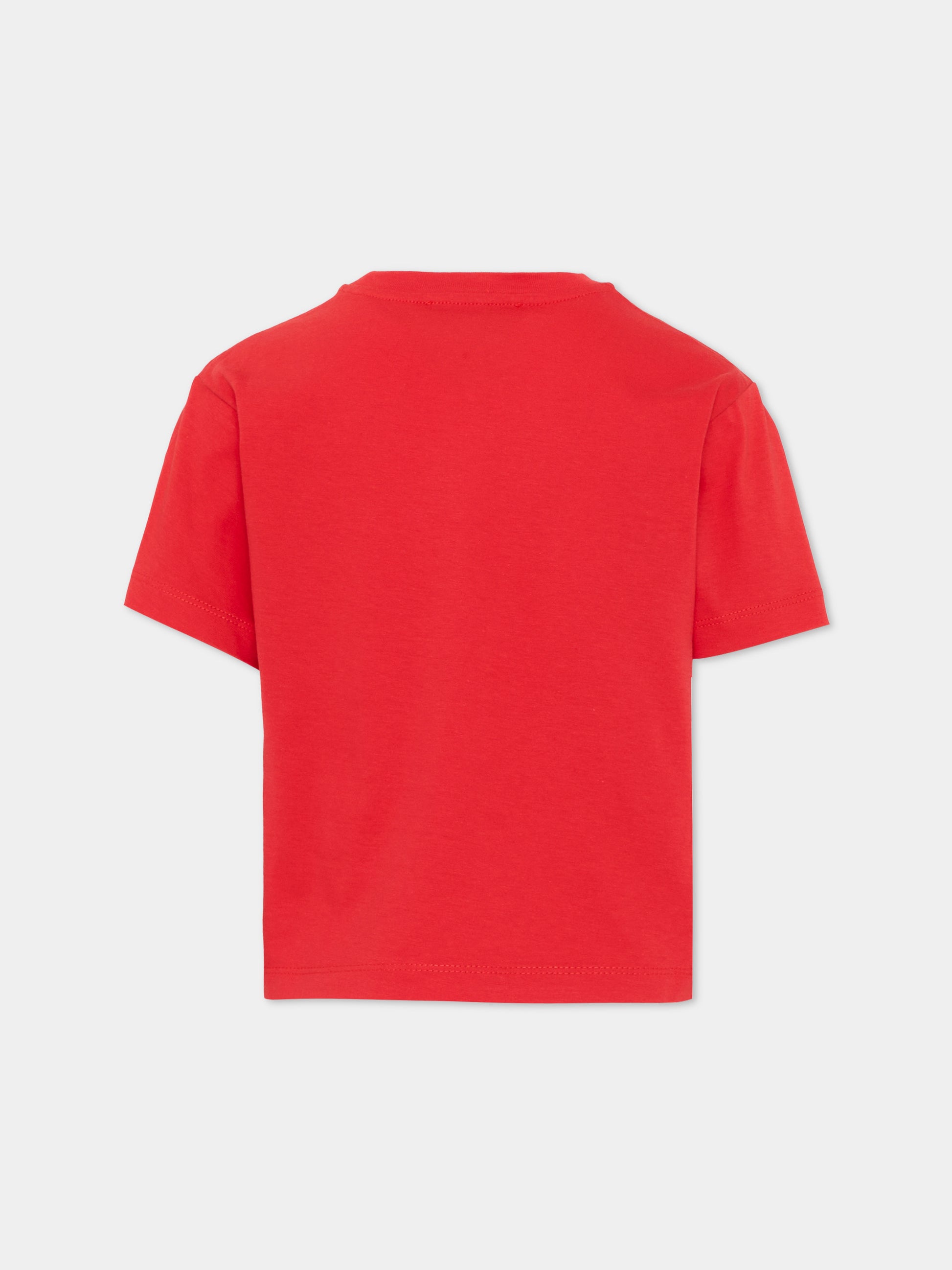 T-Shirt rossa per bambina con logo,Max&co,MX0289 MX057 MX400