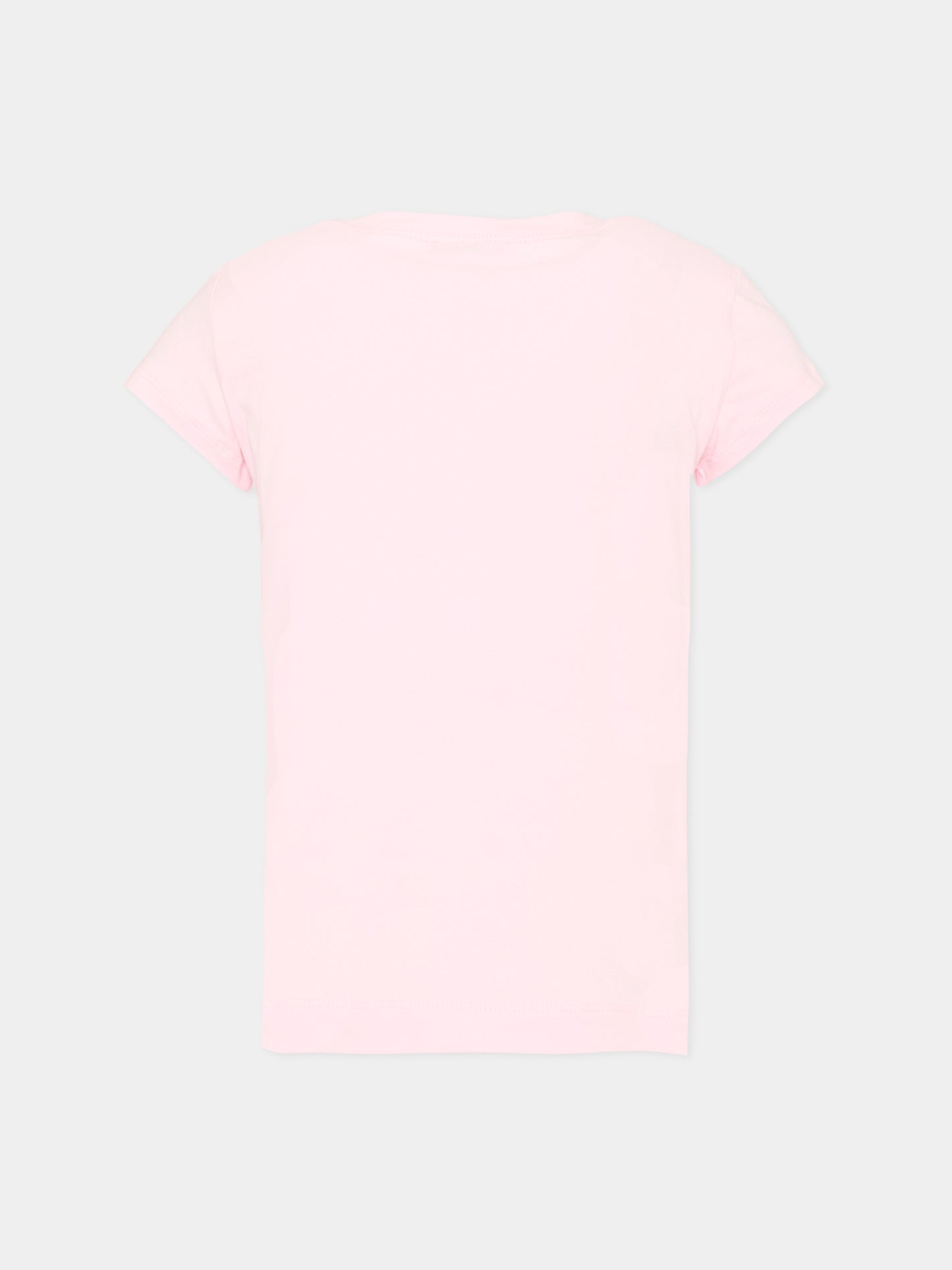 T-Shirt rosa per bambina con stampa floreale,Monnalisa,11G605 7201 0090