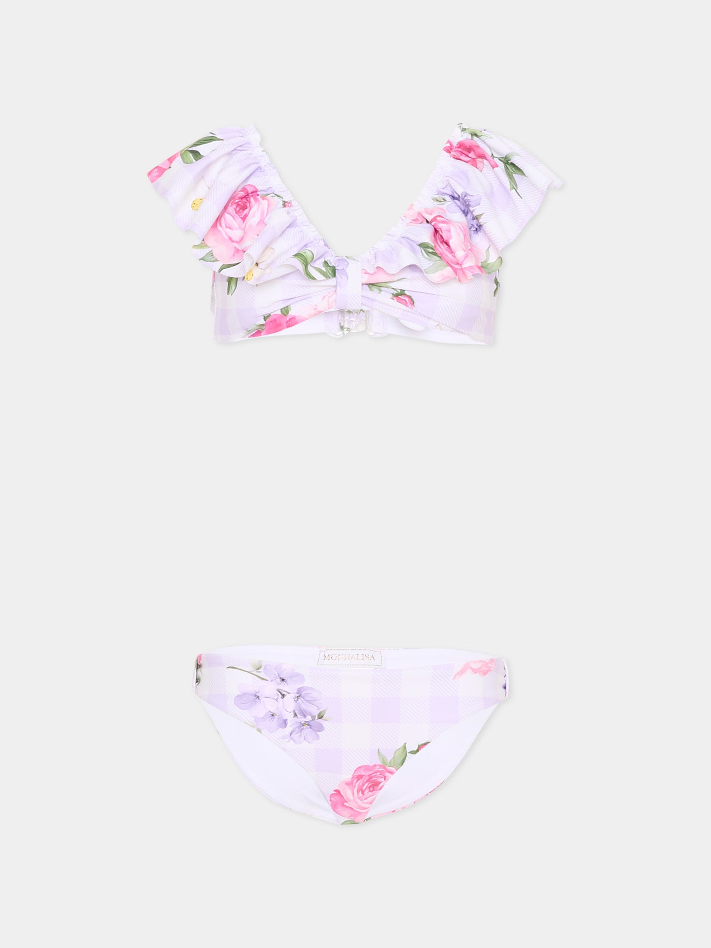 Slip e bikini lilla floreale per bambina,Monnalisa,19G002 7052 0065