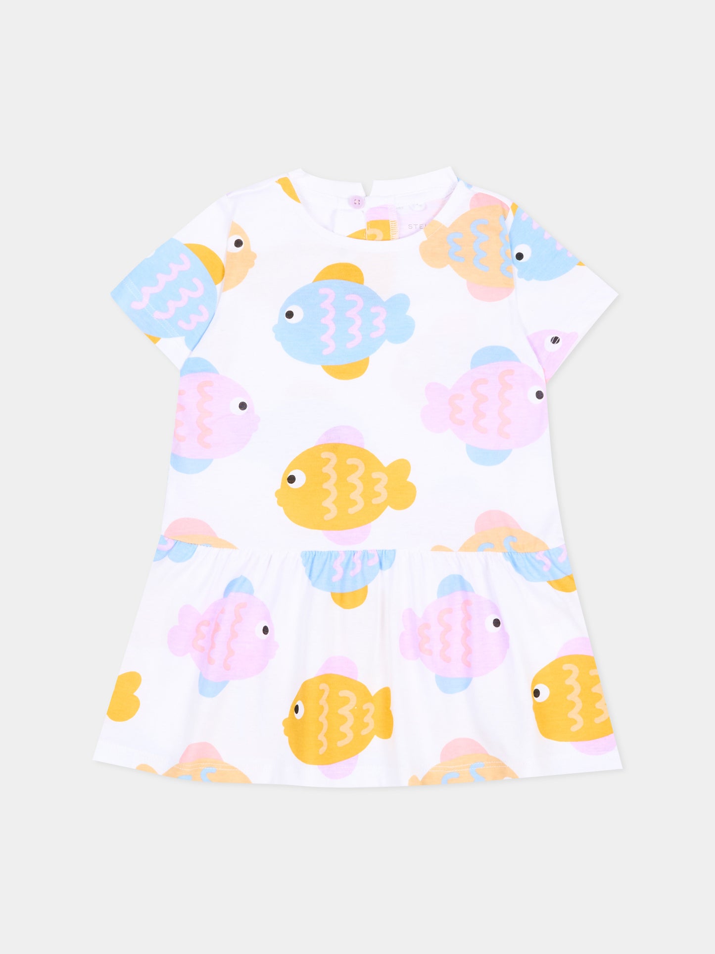 Vestito bianco per neonata con pesci,Stella Mccartney Kids,TY1081 Z3573 100MC