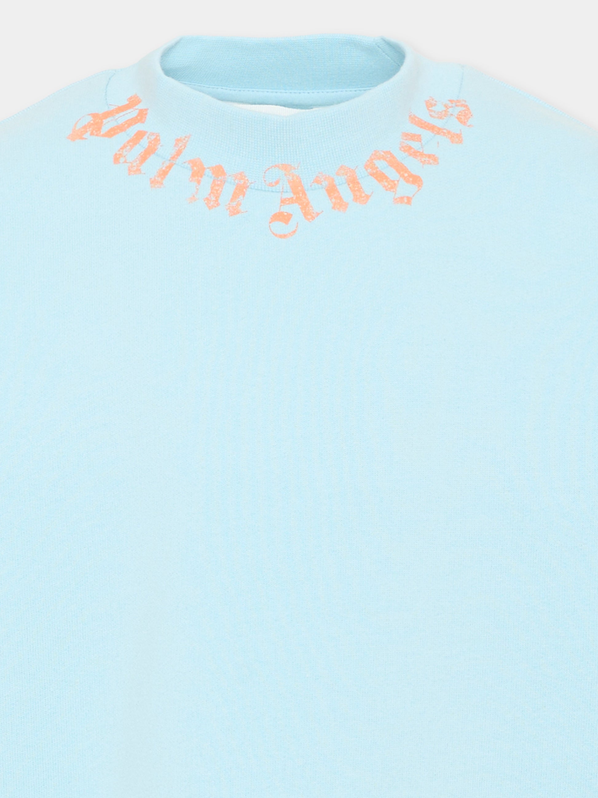 Felpa azzurra Palm Angels per bambino,Palm Angels,PBBA012S26FLE004 960