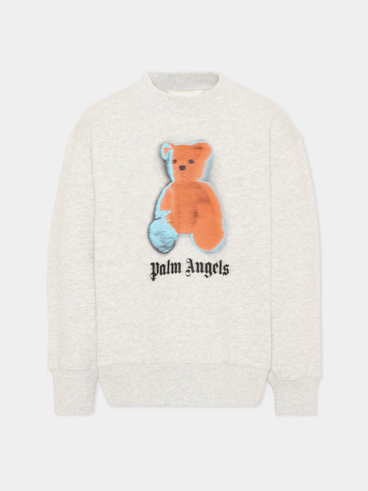 Felpa grigia per bambino con teddy bear,Palm Angels,PBBA012S26FLE006 101