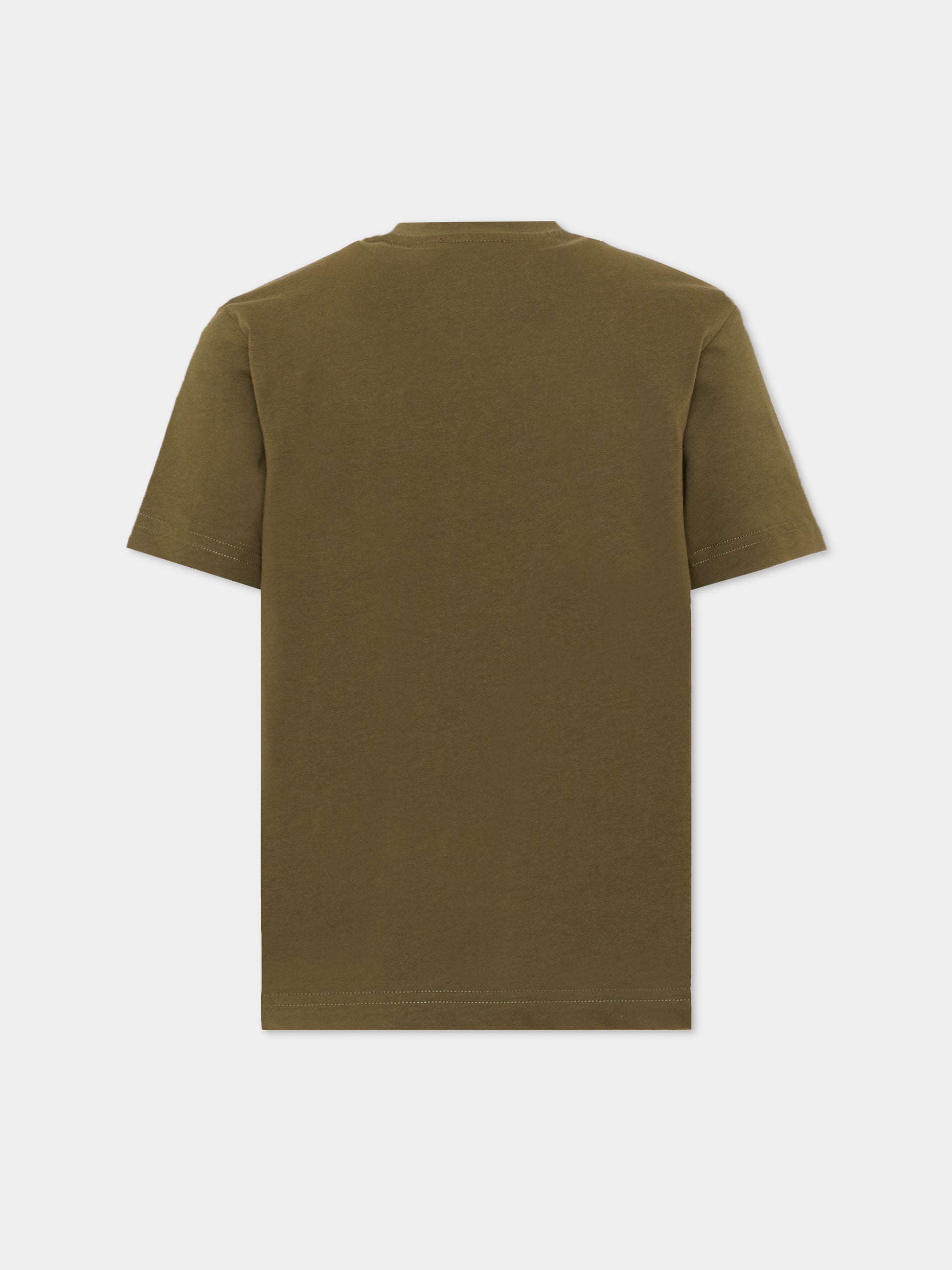 T-Shirt verde per bambino con logo,Diesel,J02469 KYAUN K511