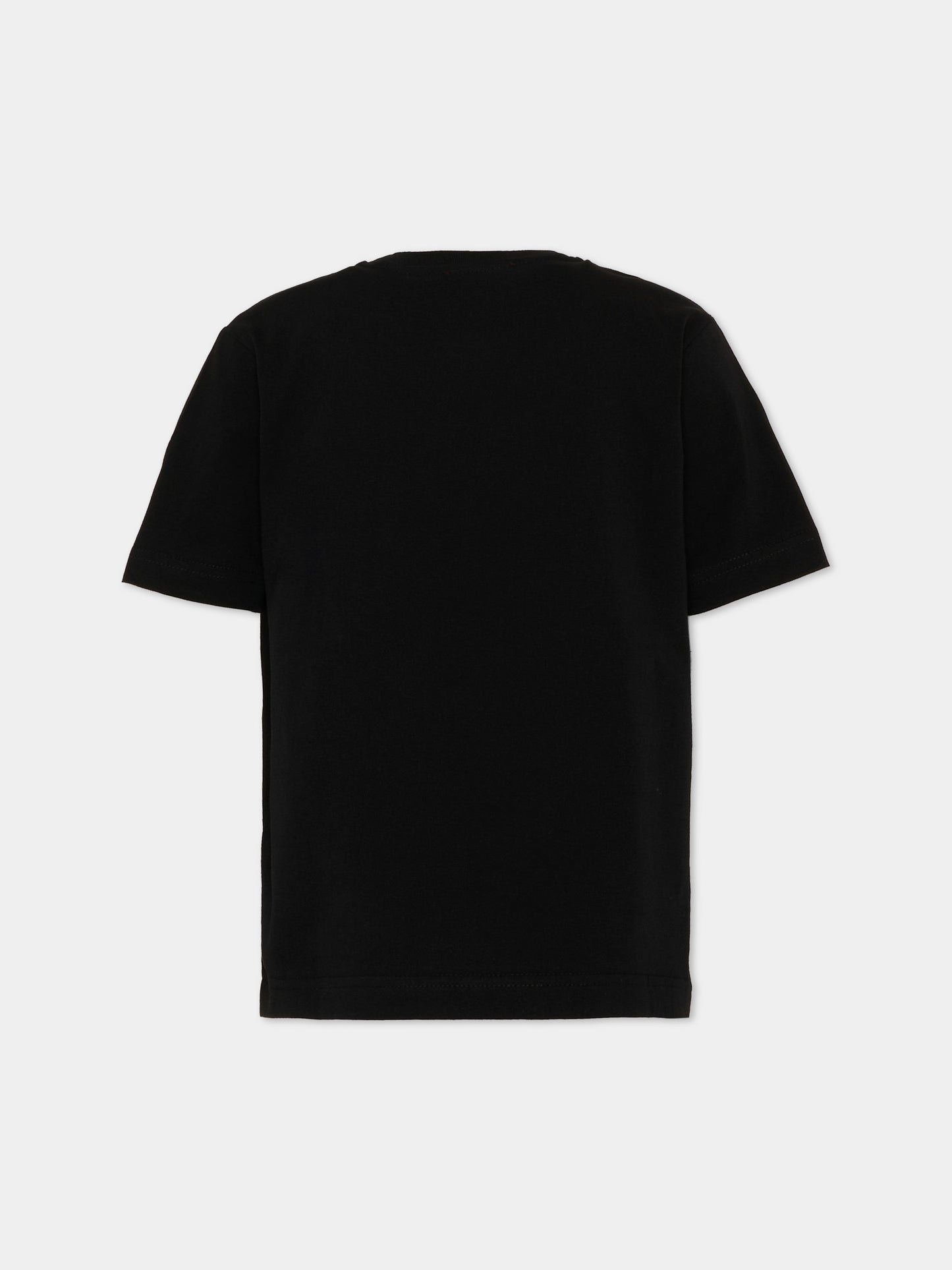T-Shirt nera per bambino con logo,Diesel,J02737 00YI9 K900