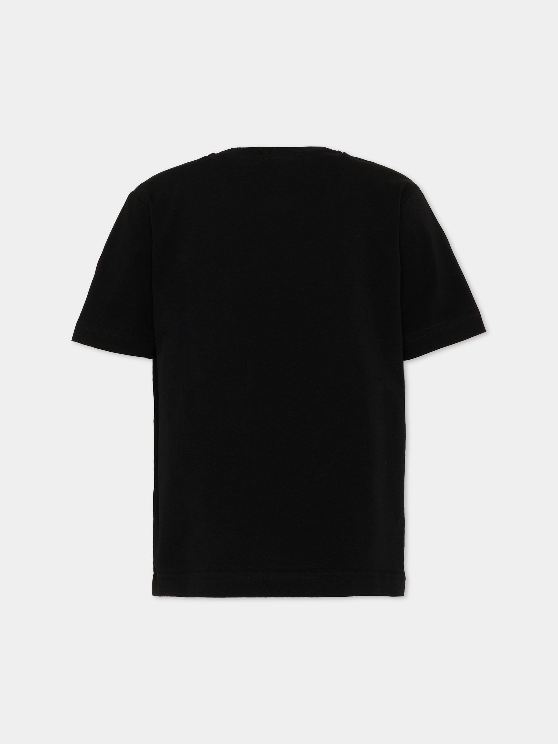 T-Shirt nera per bambino con logo,Diesel,J02737 00YI9 K900