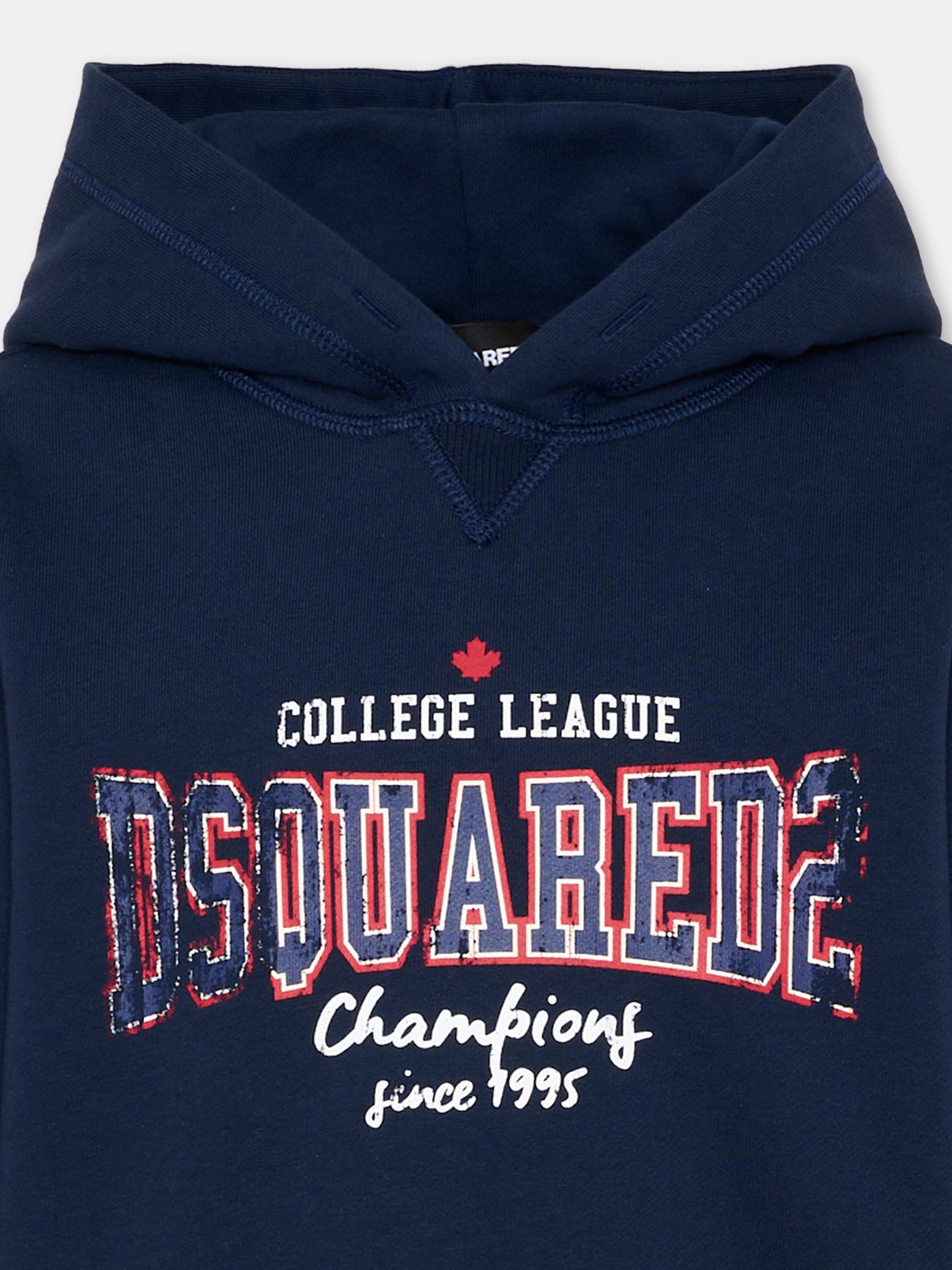 Felpa blu per bambino con logo,Dsquared2,DQ2744 D0ACC DQ880
