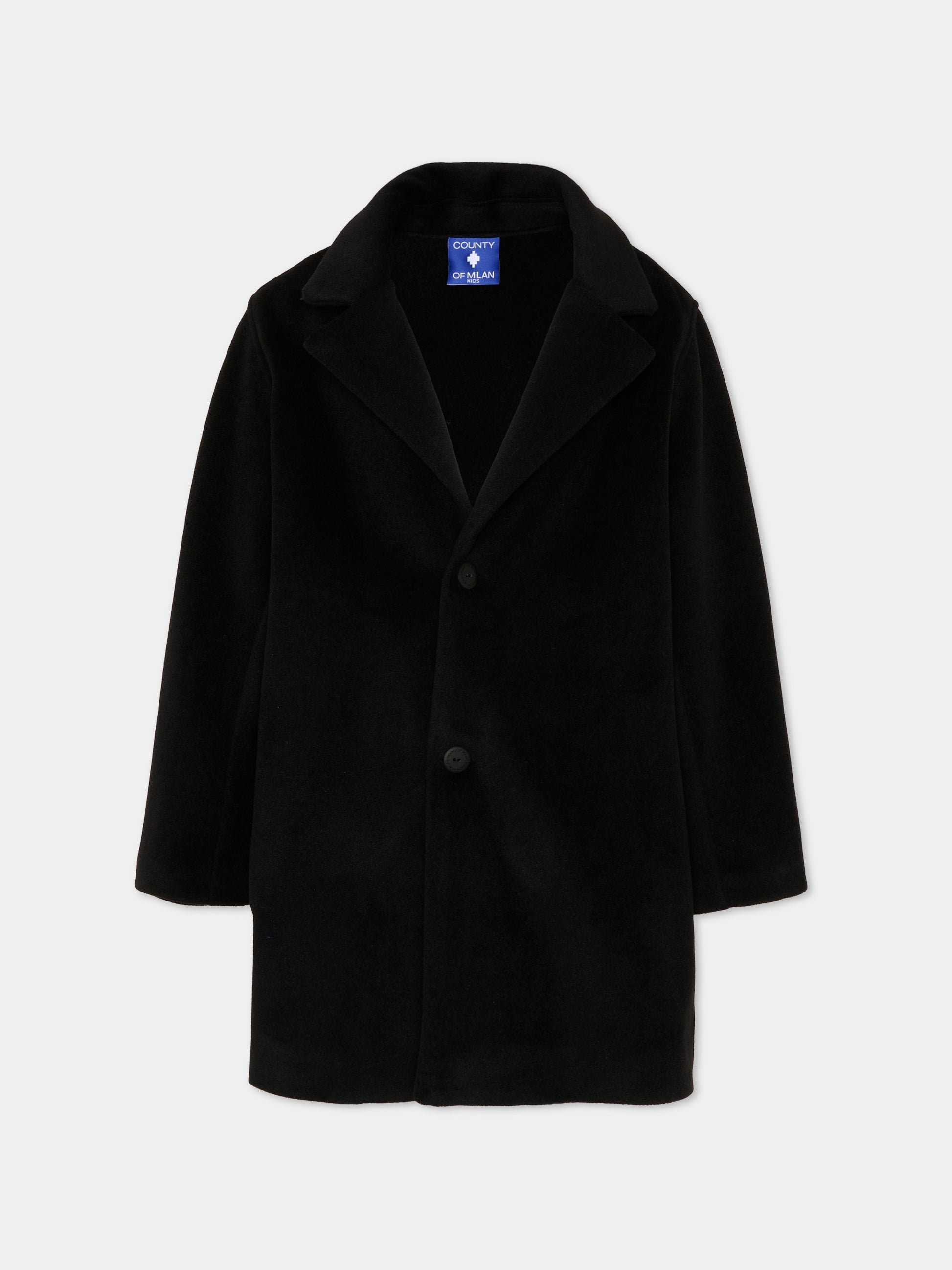 Cappotto nero per bambino con logo,County Of Milan Kids,F5CMJBCO049 110