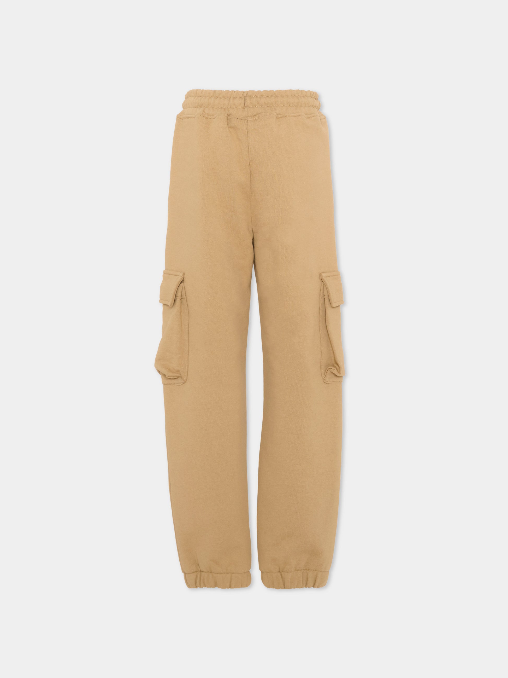 Pantaloni c argo beige per bambino con logo,County Of Milan Kids,F5CMJBFP008 178